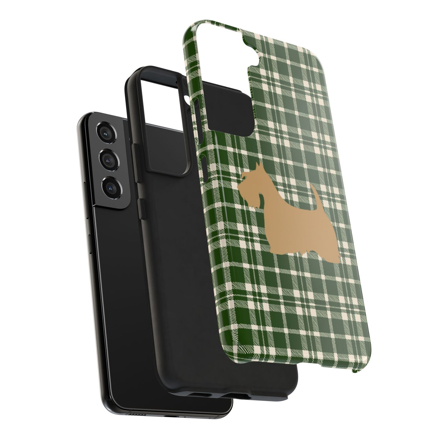Scottish Terrier Phone Case, Tough Cases, Scottie Dog Phone Cover, Gift for Dog Lovers, Plaid Design