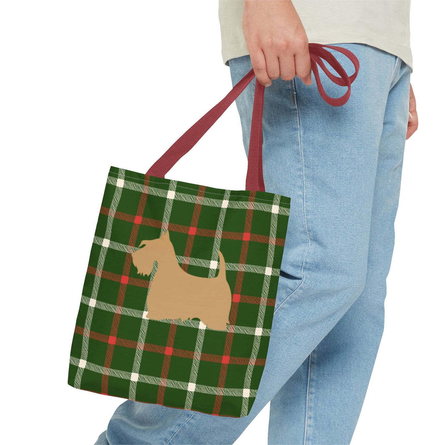 Plaid Scottish Terrier Tote Bag, Stylish Carryall for Pet Lovers, Perfect for Shopping, Beach Days, Teachers, Gifts, All-Occasion Bag