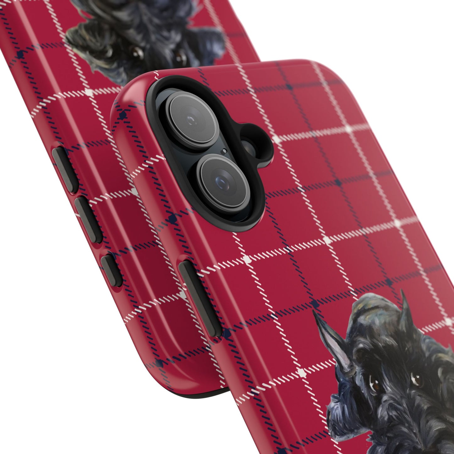 Scottish Terrier Phone Case, Tough Cases, Scottie Dog Phone Cover, Gift for Dog Lovers, Plaid Design