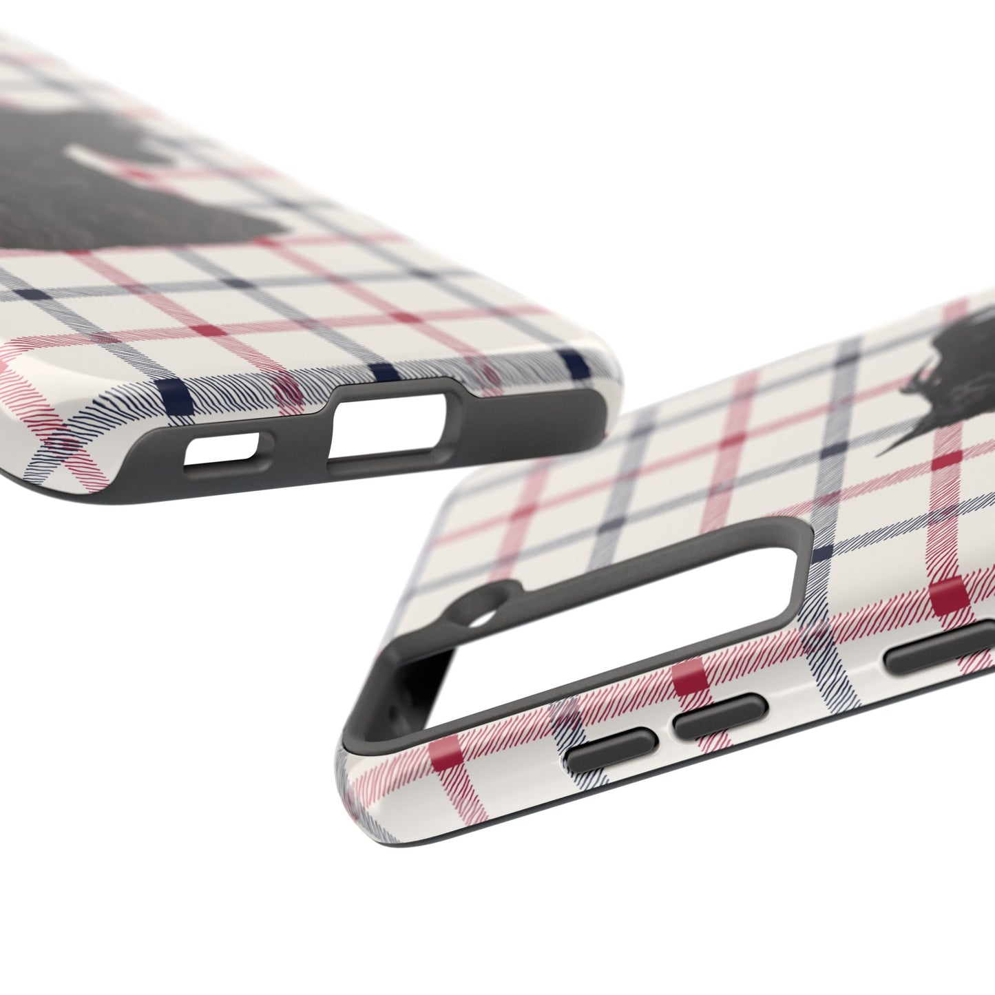 Scottish Terrier Phone Case, Tough Cases, Scottie Dog Phone Cover, Gift for Dog Lovers, Plaid Design