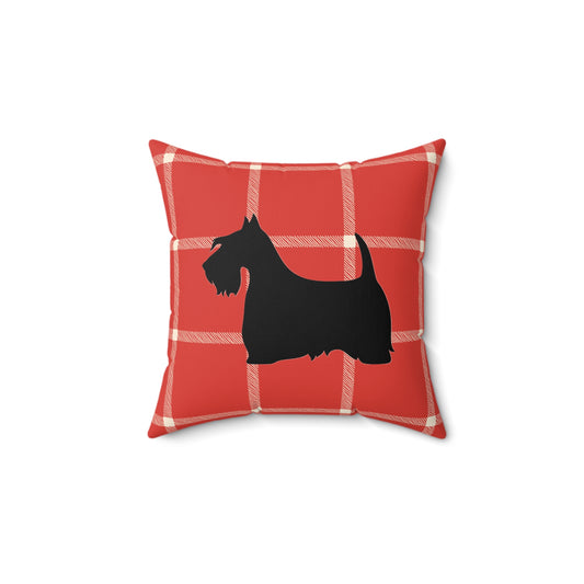 Scottish Terrier Faux Suede Pillow, Cozy Home Decor, Housewarming Gift, Pet Lover Gift, Holiday Accent Cushion