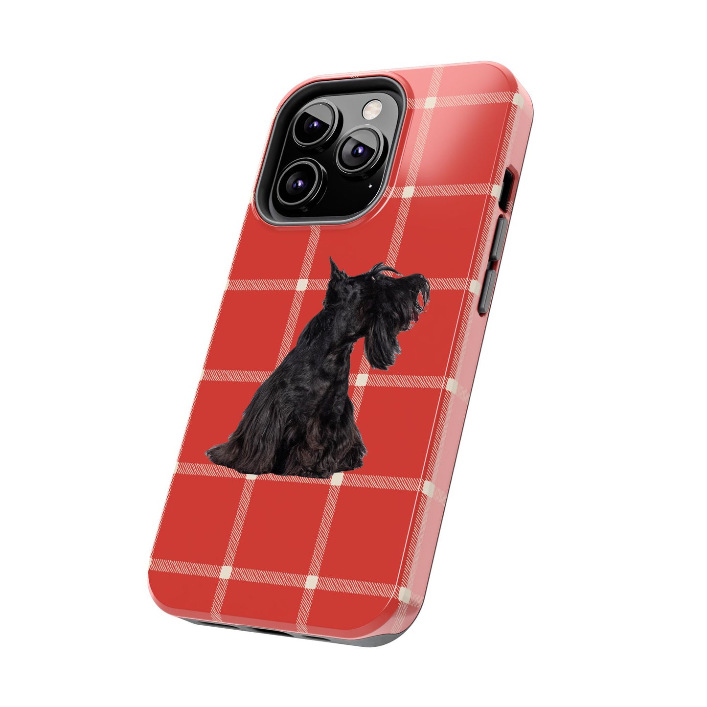 Scottish Terrier Phone Case, Tough Cases, Scottie Dog Phone Cover, Gift for Dog Lovers, Plaid Design
