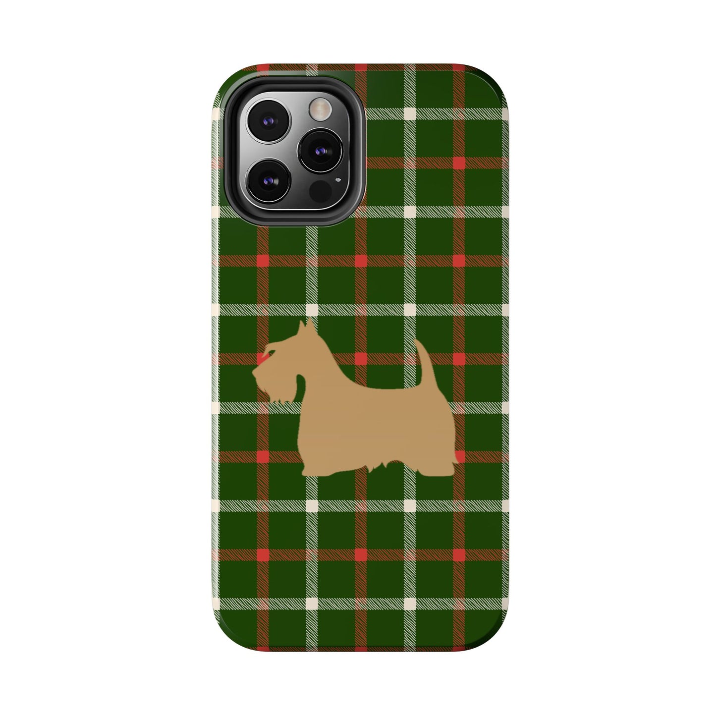 Scottish Terrier Phone Case, Tough Cases, Scottie Dog Phone Cover, Gift for Dog Lovers, Plaid Design