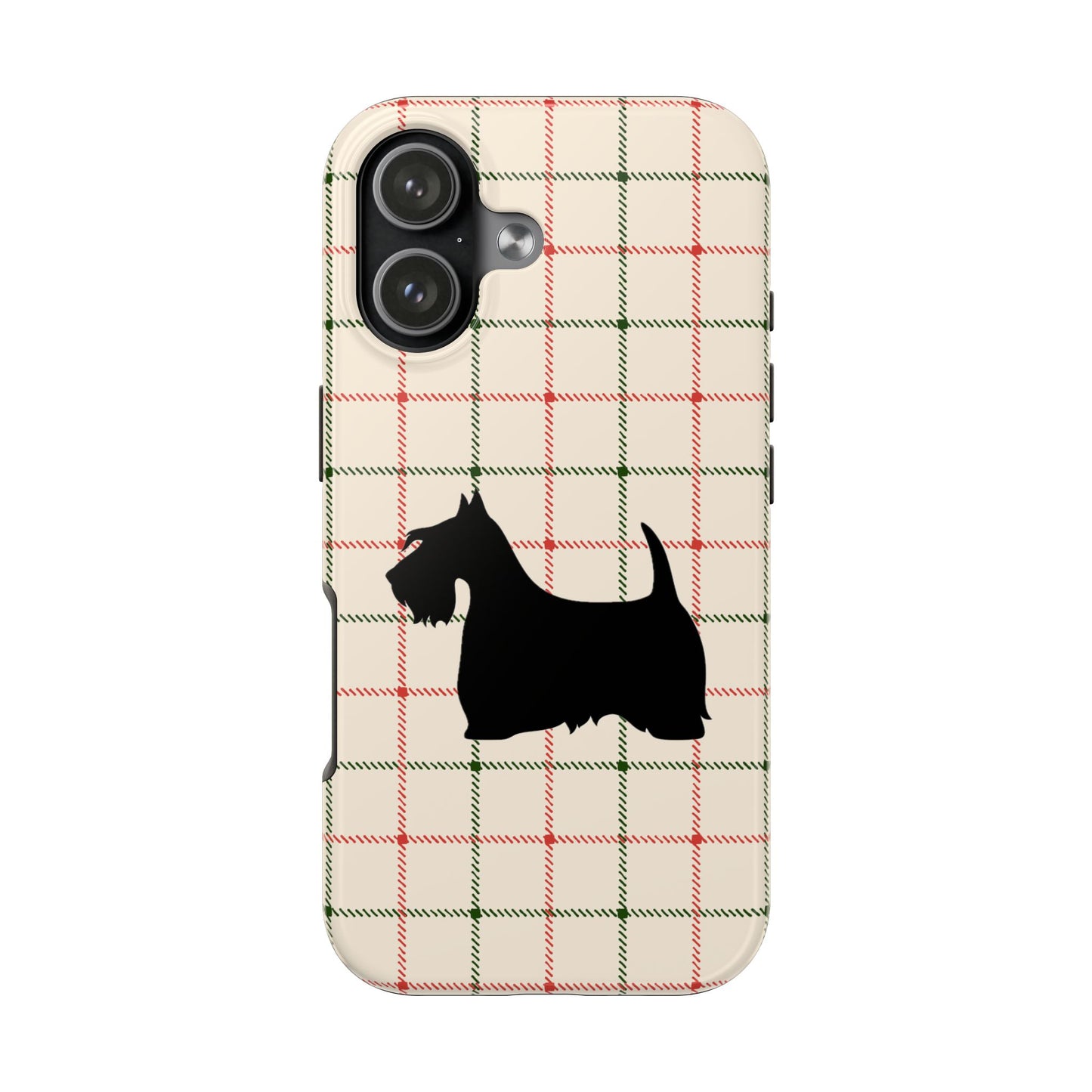 Scottish Terrier Phone Case, Tough Cases, Scottie Dog Phone Cover, Gift for Dog Lovers, Plaid Design