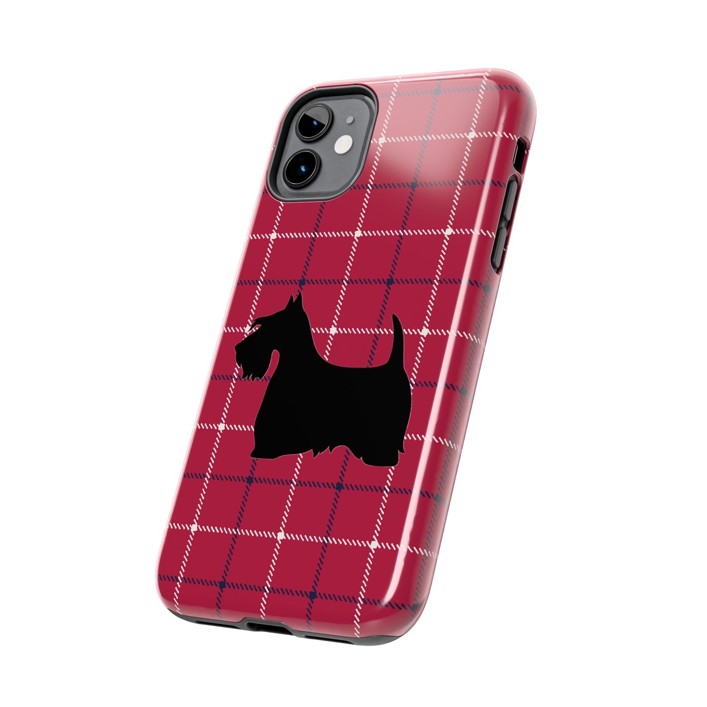 Scottish Terrier Phone Case, Tough Cases, Scottie Dog Phone Cover, Gift for Dog Lovers, Plaid Design