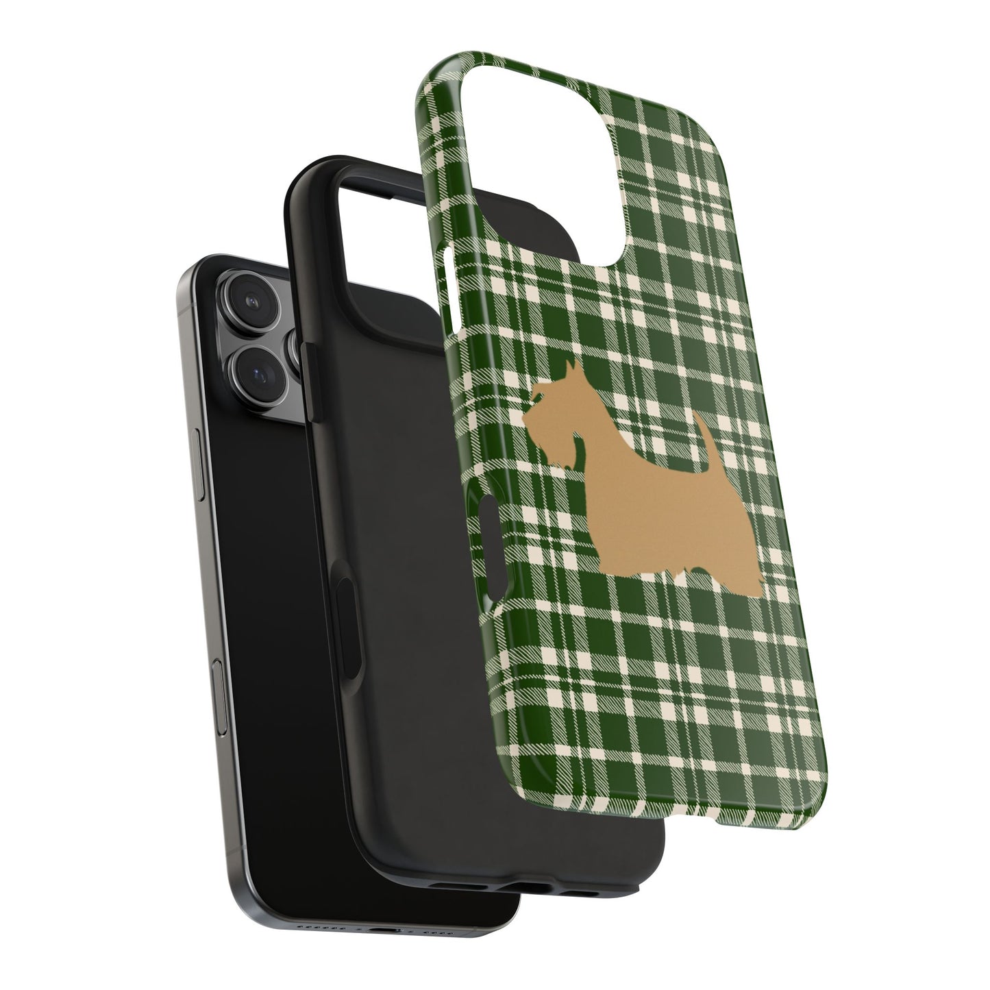 Scottish Terrier Phone Case, Tough Cases, Scottie Dog Phone Cover, Gift for Dog Lovers, Plaid Design