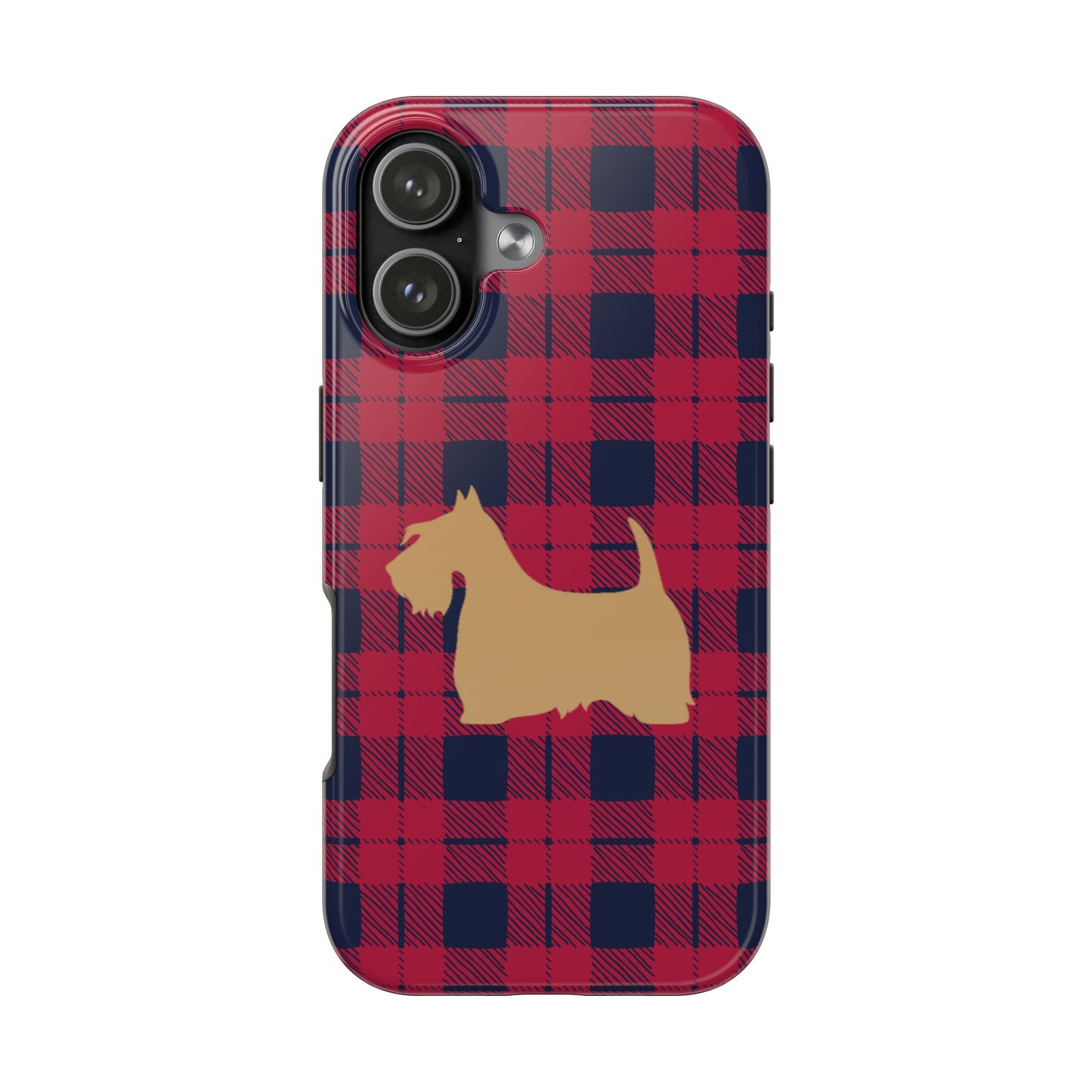 Scottish Terrier Phone Case, Tough Cases, Scottie Dog Phone Cover, Gift for Dog Lovers, Plaid Design