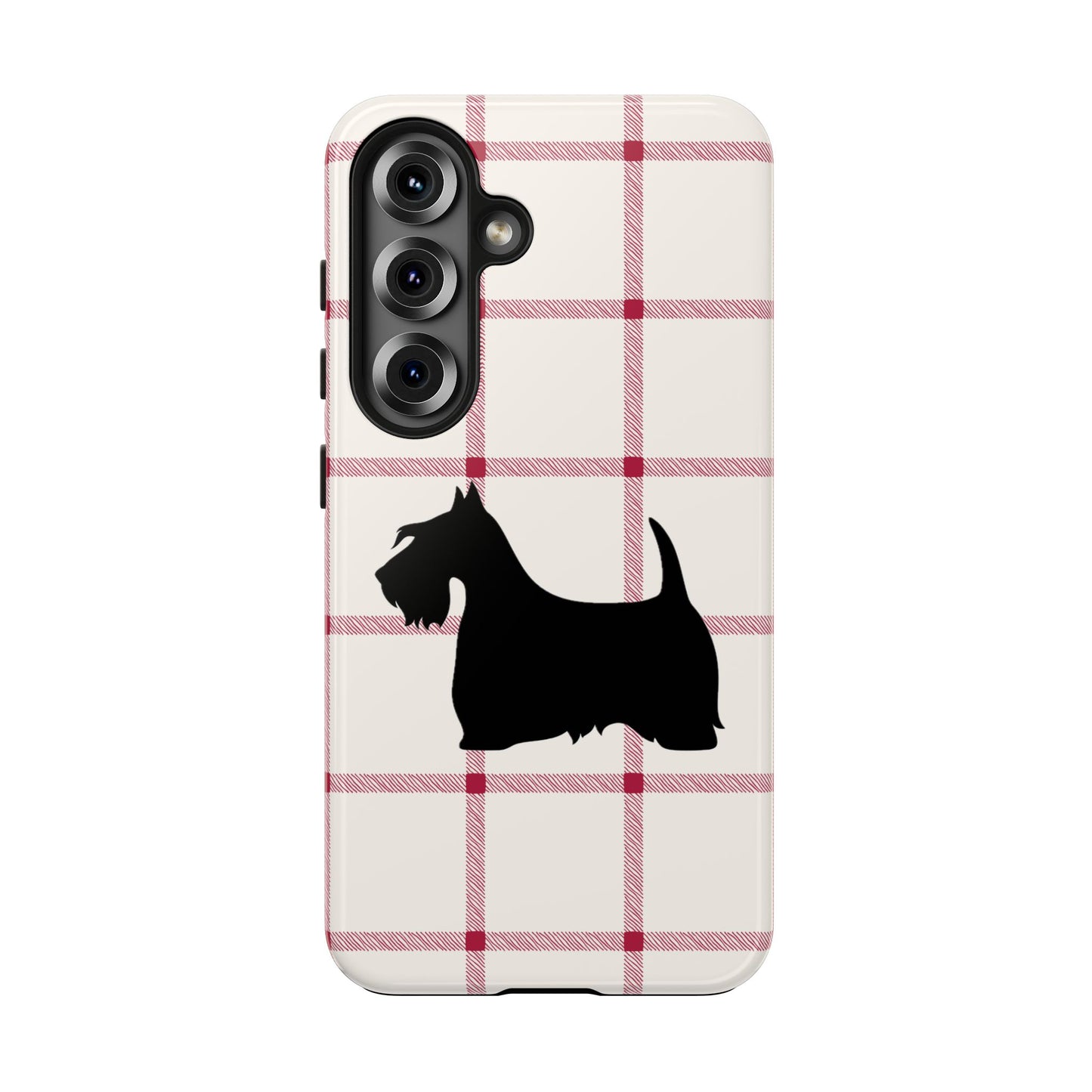 Scottish Terrier Phone Case, Tough Cases, Scottie Dog Phone Cover, Gift for Dog Lovers, Plaid Design