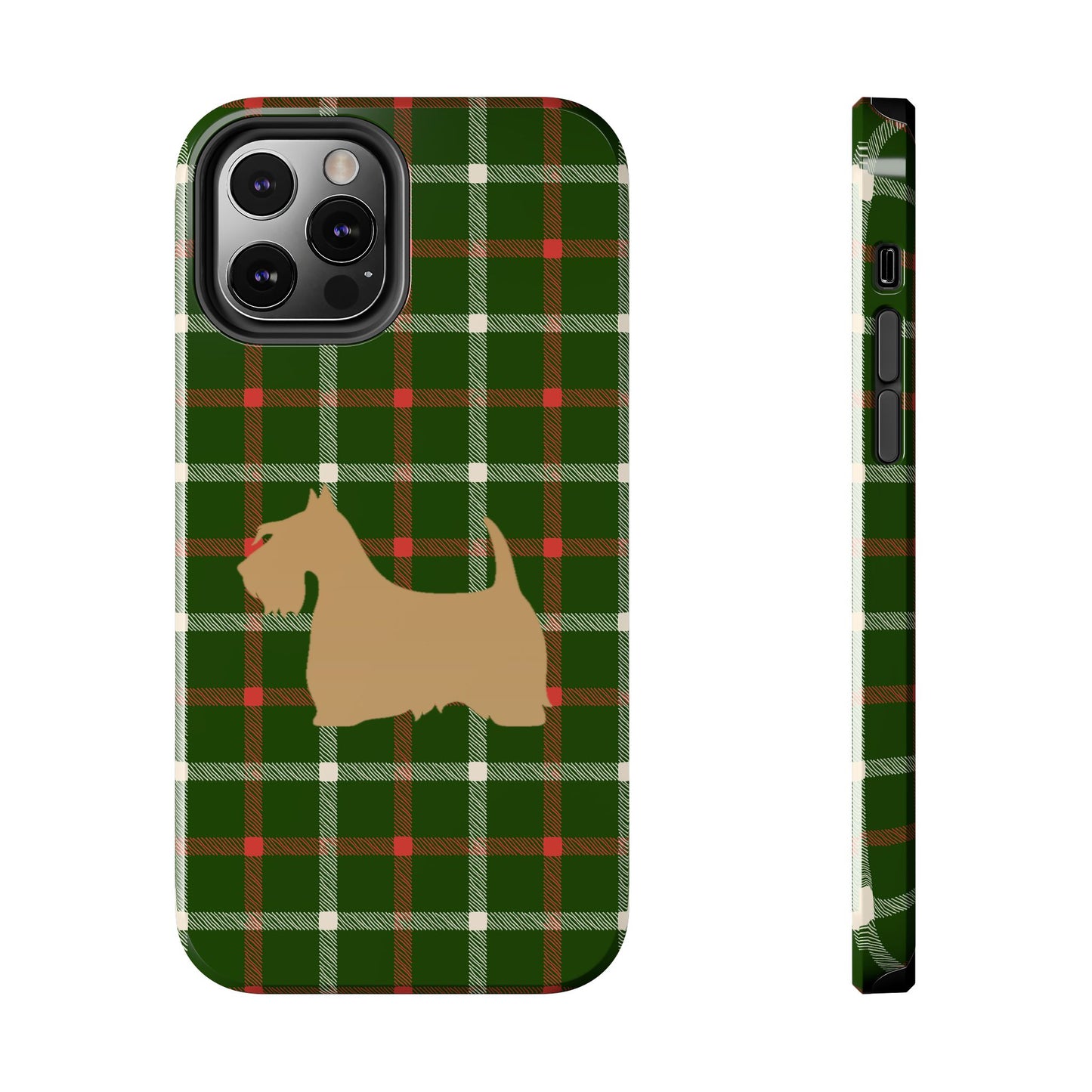 Scottish Terrier Phone Case, Tough Cases, Scottie Dog Phone Cover, Gift for Dog Lovers, Plaid Design