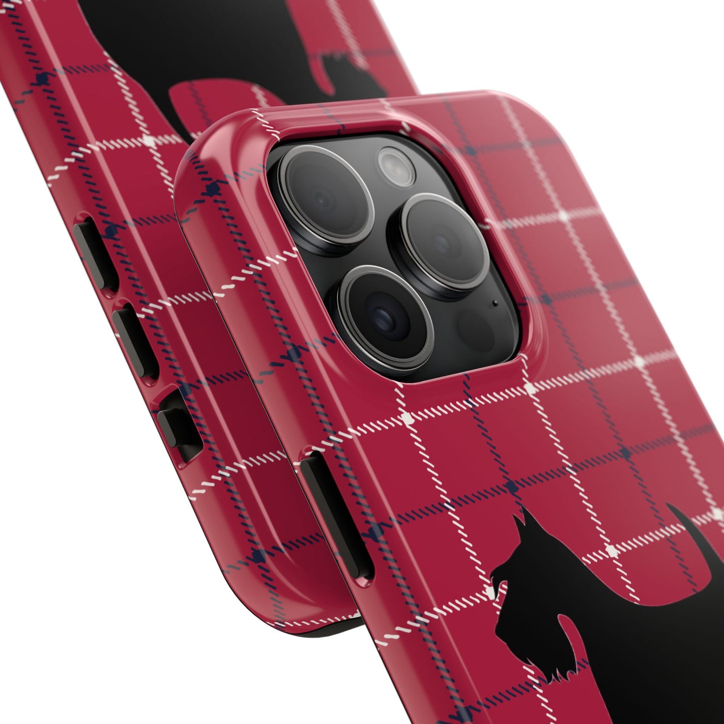 Scottish Terrier Phone Case, Tough Cases, Scottie Dog Phone Cover, Gift for Dog Lovers, Plaid Design