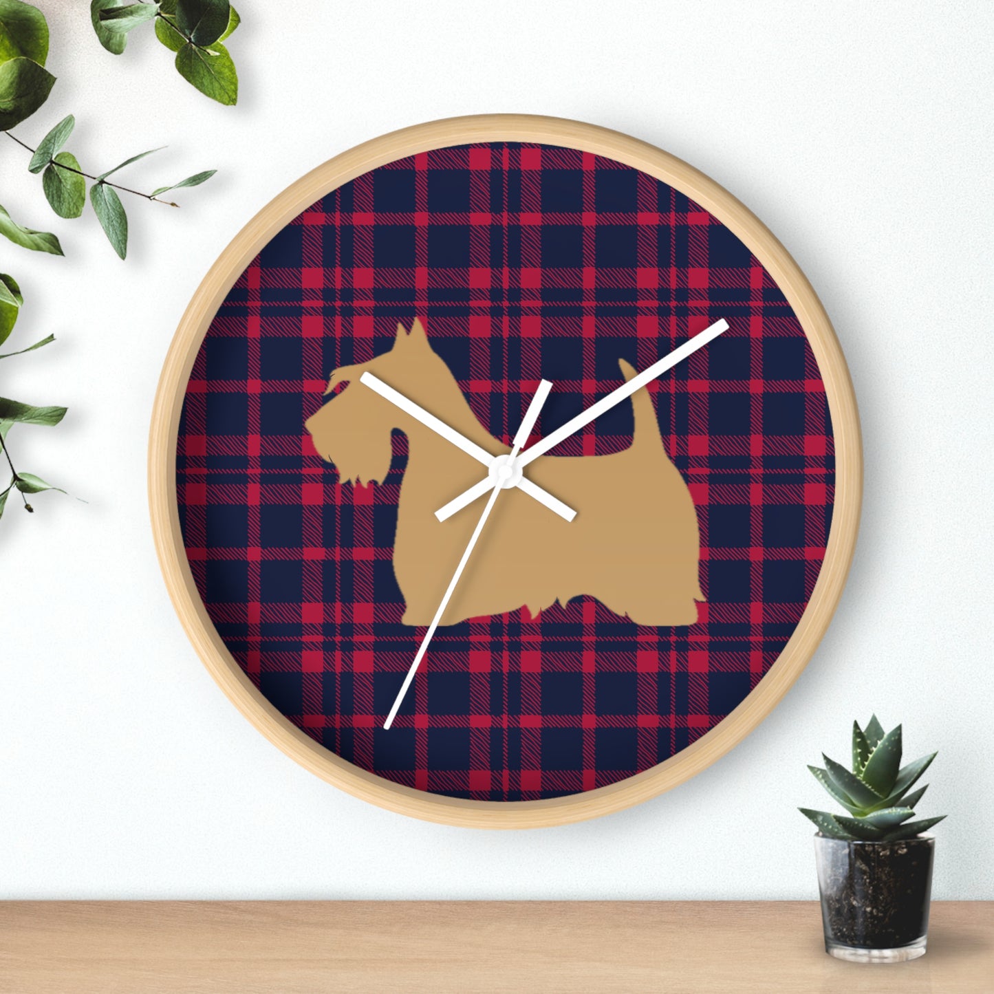 Scottish Terrier Wall Clock, Pet Lover Gift, Home Decor, Office Decor, Scottish Terrier Decor, Unique Wall Timepiece