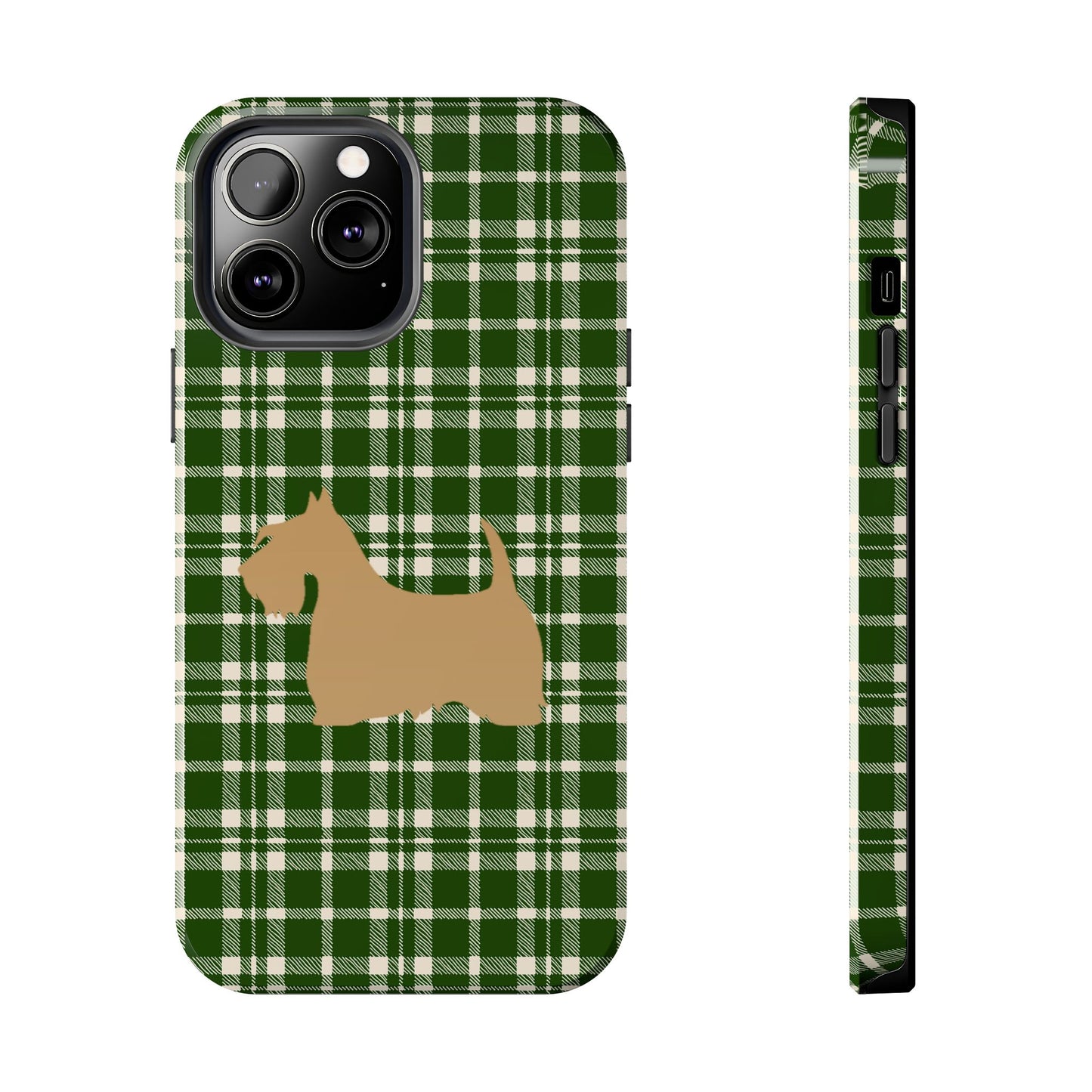 Scottish Terrier Phone Case, Tough Cases, Scottie Dog Phone Cover, Gift for Dog Lovers, Plaid Design