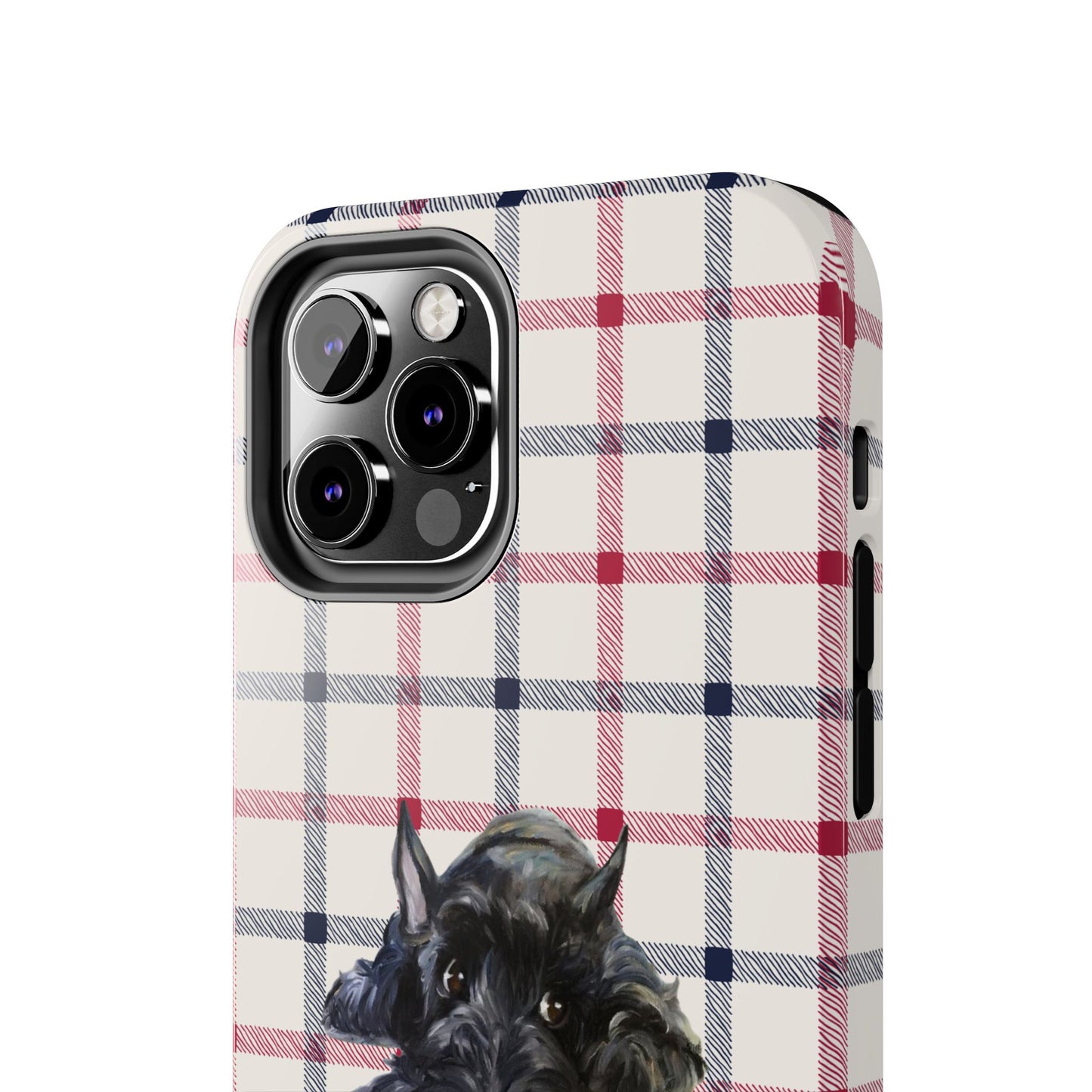 Scottish Terrier Phone Case, Tough Cases, Scottie Dog Phone Cover, Gift for Dog Lovers, Plaid Design