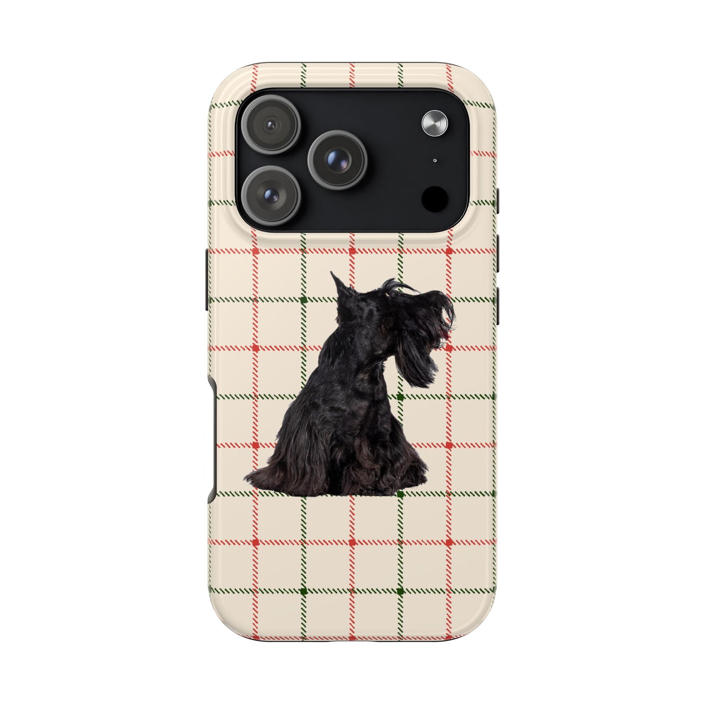 Scottish Terrier Phone Case, Tough Cases, Scottie Dog Phone Cover, Gift for Dog Lovers, Plaid Design