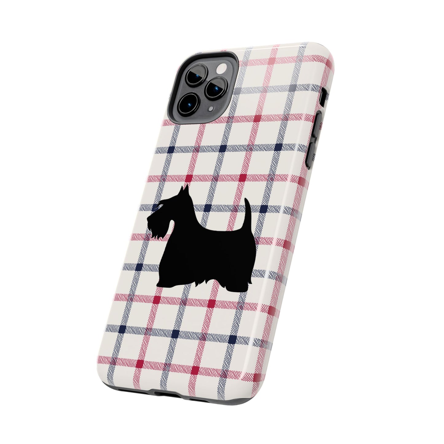 Scottish Terrier Phone Case, Tough Cases, Scottie Dog Phone Cover, Gift for Dog Lovers, Plaid Design