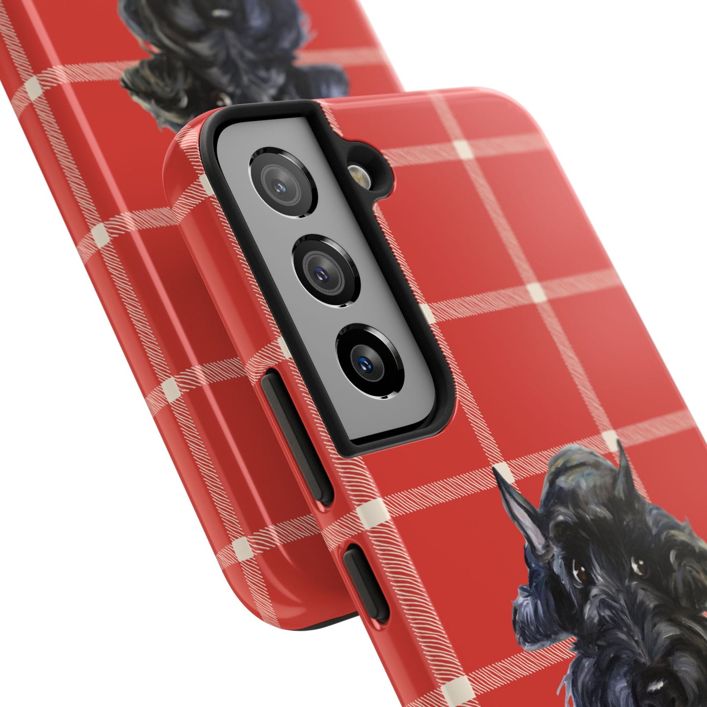 Scottish Terrier Phone Case, Tough Cases, Scottie Dog Phone Cover, Gift for Dog Lovers, Plaid Design