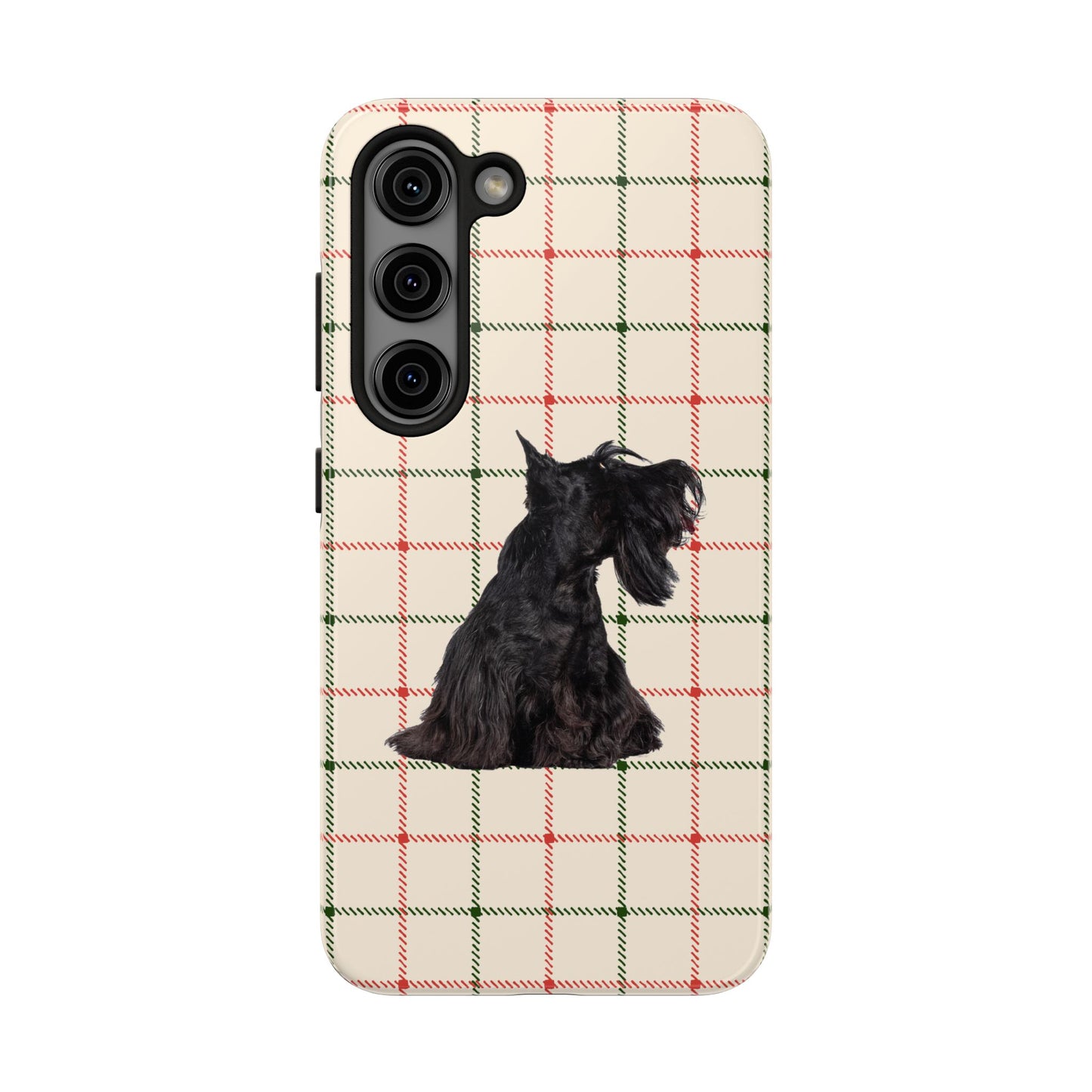 Scottish Terrier Phone Case, Tough Cases, Scottie Dog Phone Cover, Gift for Dog Lovers, Plaid Design