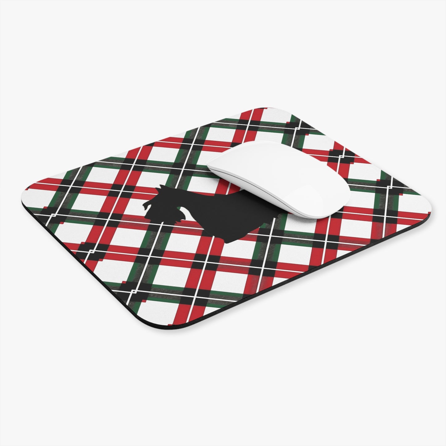 Scottish Terrier Plaid Dog Mouse Pad | Cute Dog Lover Gift | Office Decor | Stationery | Pet Themed Home Office Accessories | Animal Lover Merchandise