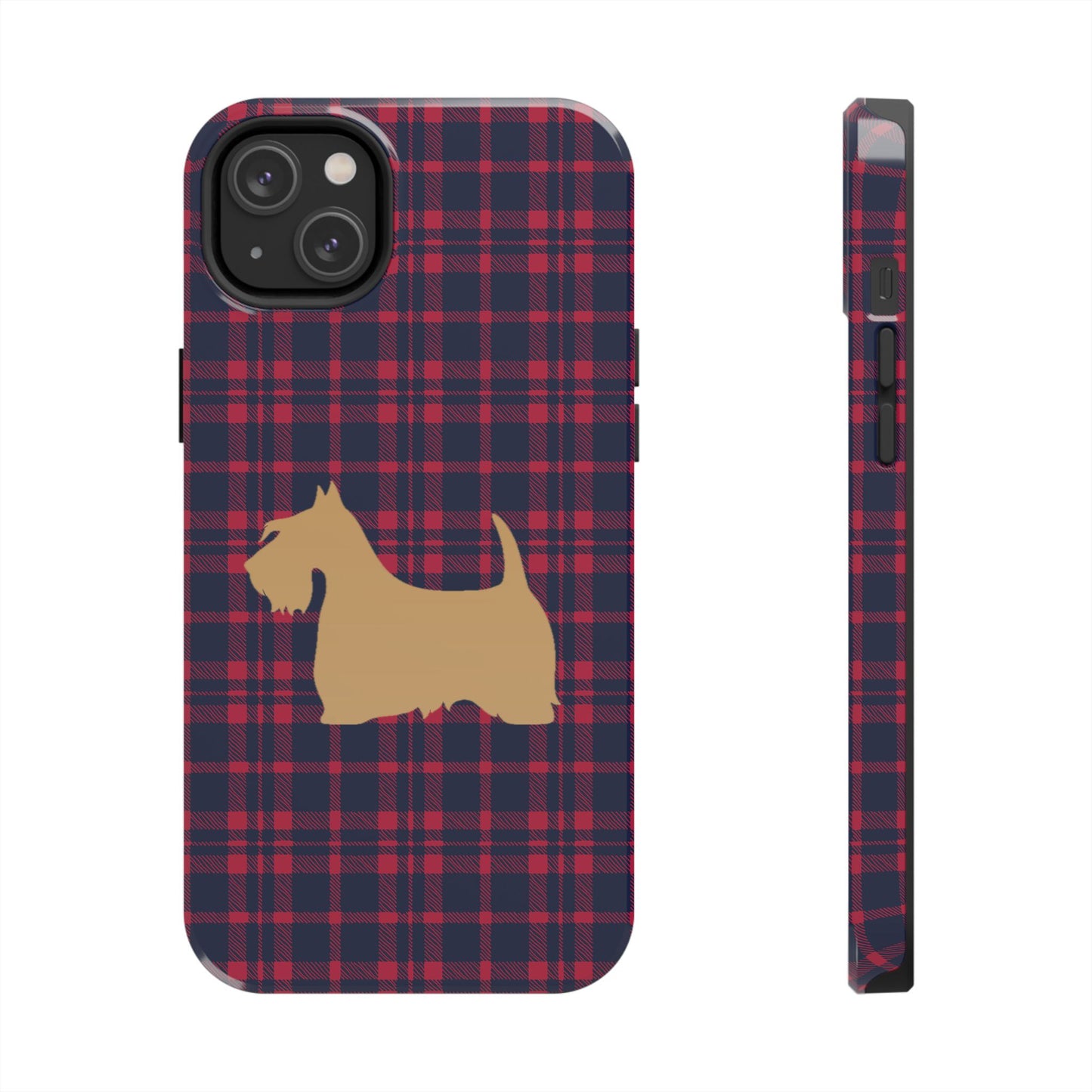Scottish Terrier Phone Case, Tough Cases, Scottie Dog Phone Cover, Gift for Dog Lovers, Plaid Design