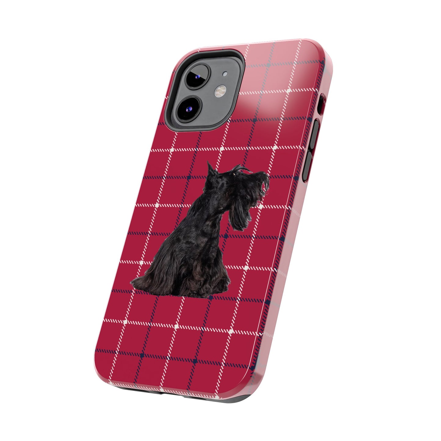 Scottish Terrier Phone Case, Tough Cases, Scottie Dog Phone Cover, Gift for Dog Lovers, Plaid Design