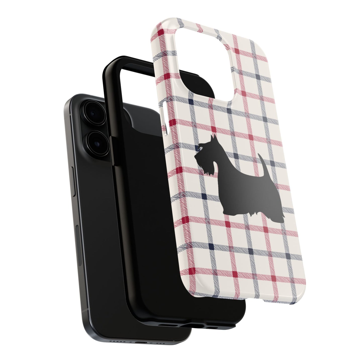 Scottish Terrier Phone Case, Tough Cases, Scottie Dog Phone Cover, Gift for Dog Lovers, Plaid Design