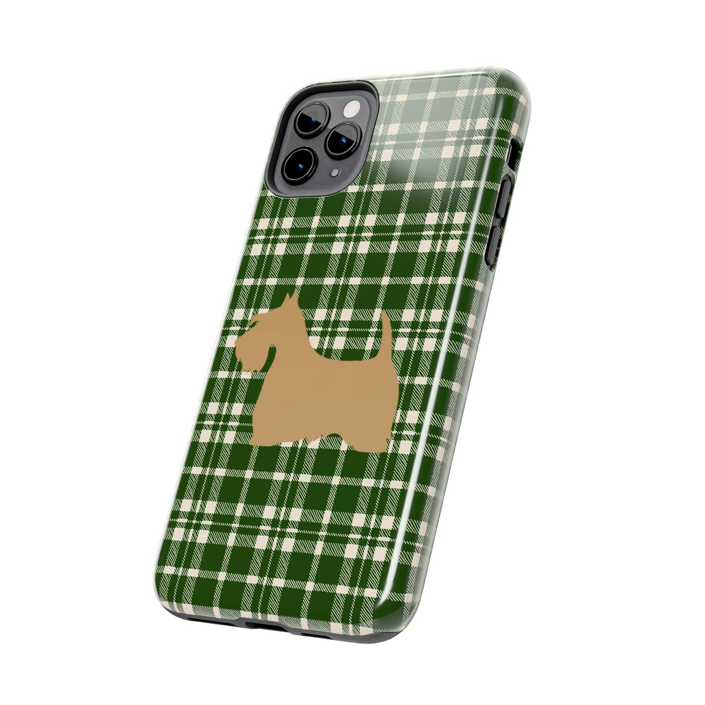 Scottish Terrier Phone Case, Tough Cases, Scottie Dog Phone Cover, Gift for Dog Lovers, Plaid Design