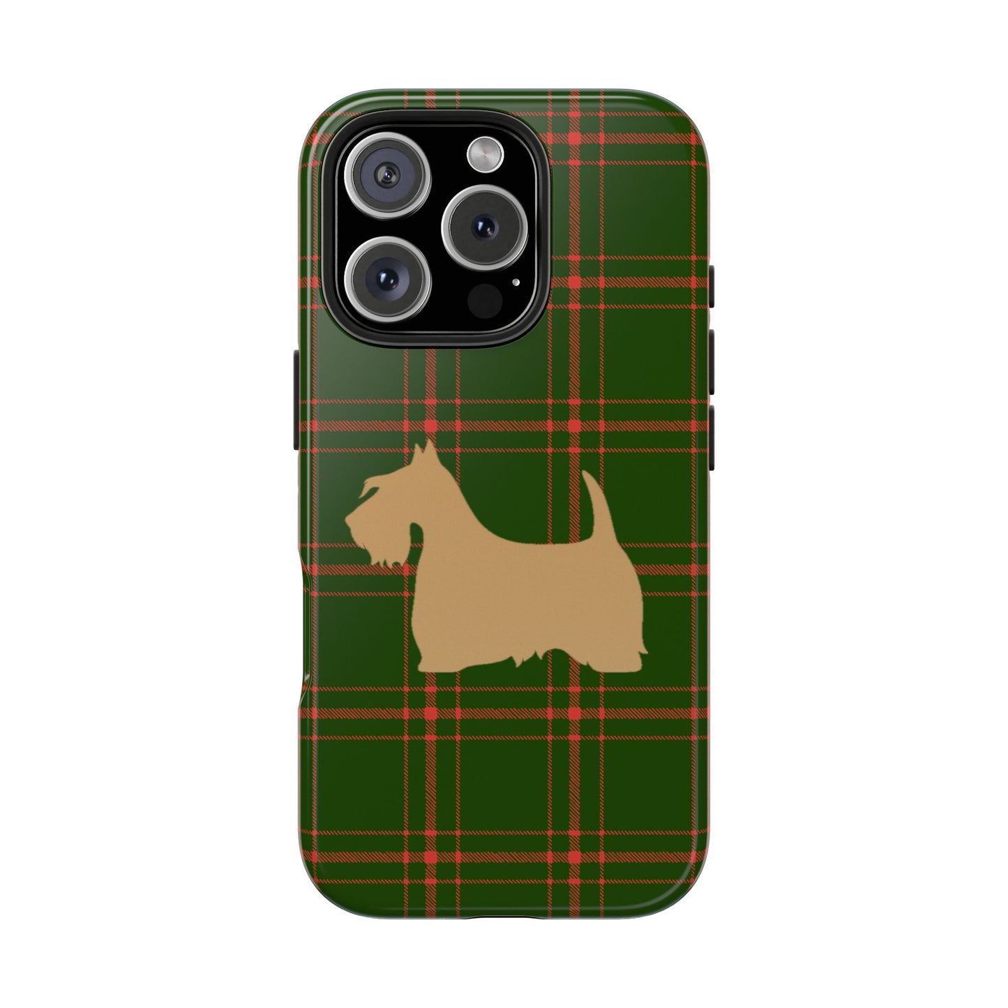 Scottish Terrier Phone Case, Tough Cases, Scottie Dog Phone Cover, Gift for Dog Lovers, Plaid Design
