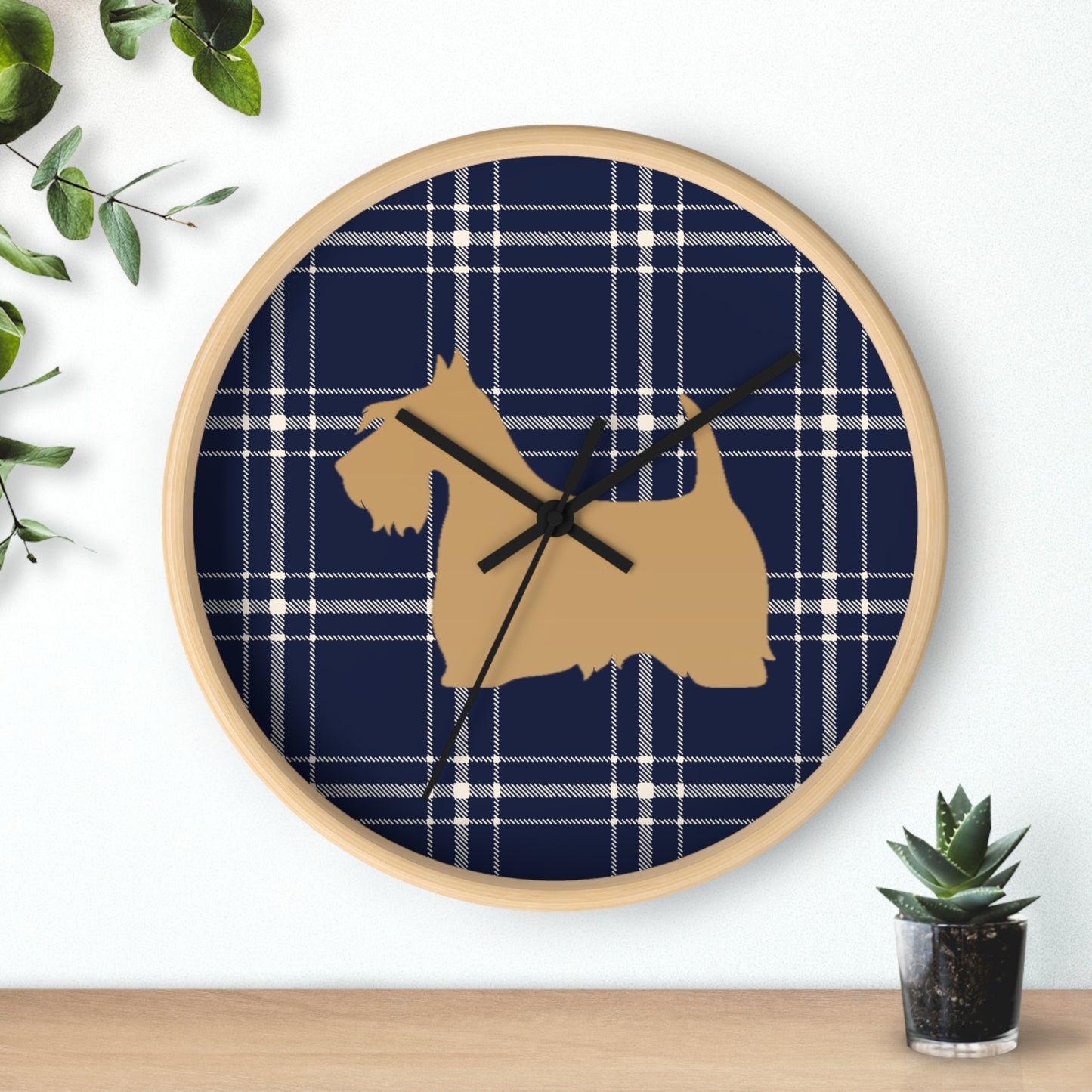 Scottish Terrier Wall Clock, Pet Lover Gift, Home Decor, Office Decor, Scottish Terrier Decor, Unique Wall Timepiece