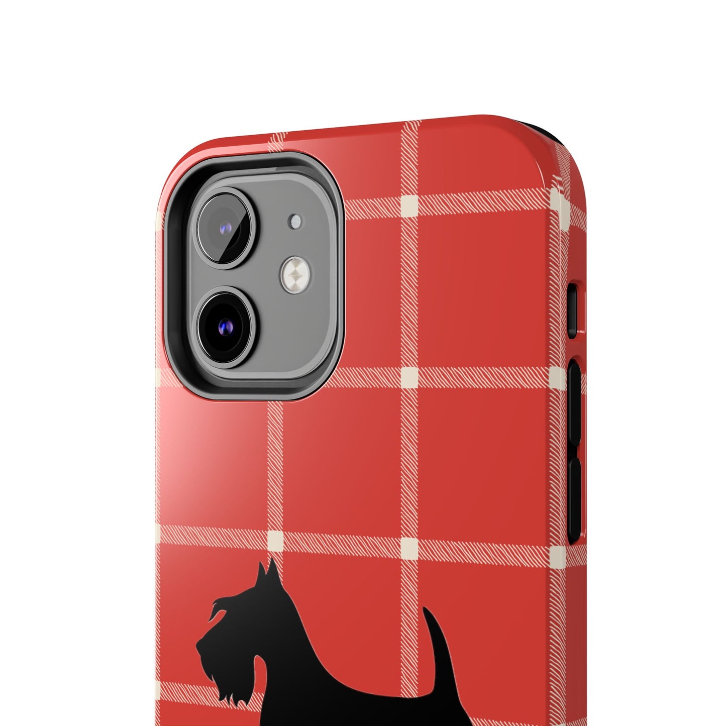 Scottish Terrier Phone Case, Tough Cases, Scottie Dog Phone Cover, Gift for Dog Lovers, Plaid Design
