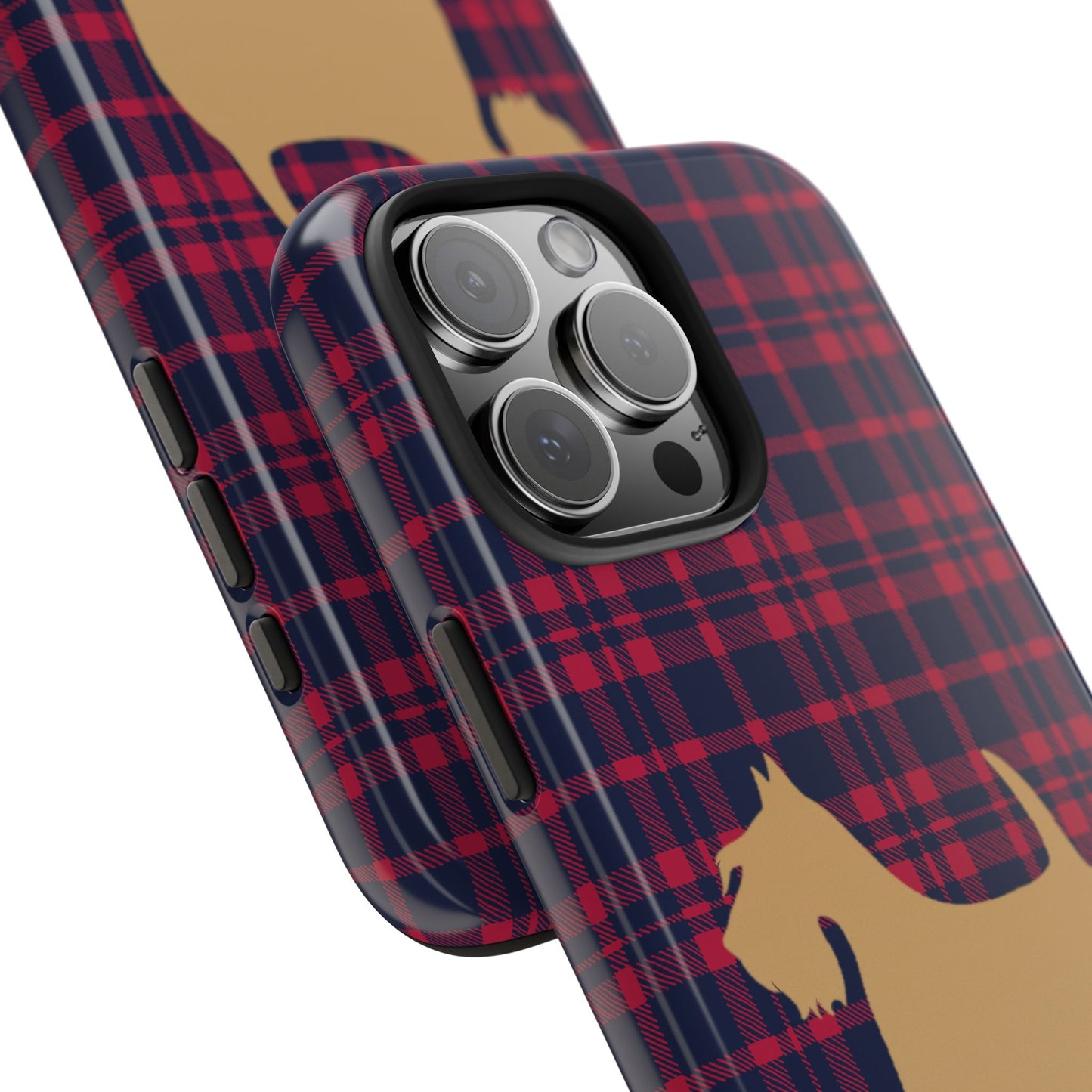 Scottish Terrier Phone Case, Tough Cases, Scottie Dog Phone Cover, Gift for Dog Lovers, Plaid Design