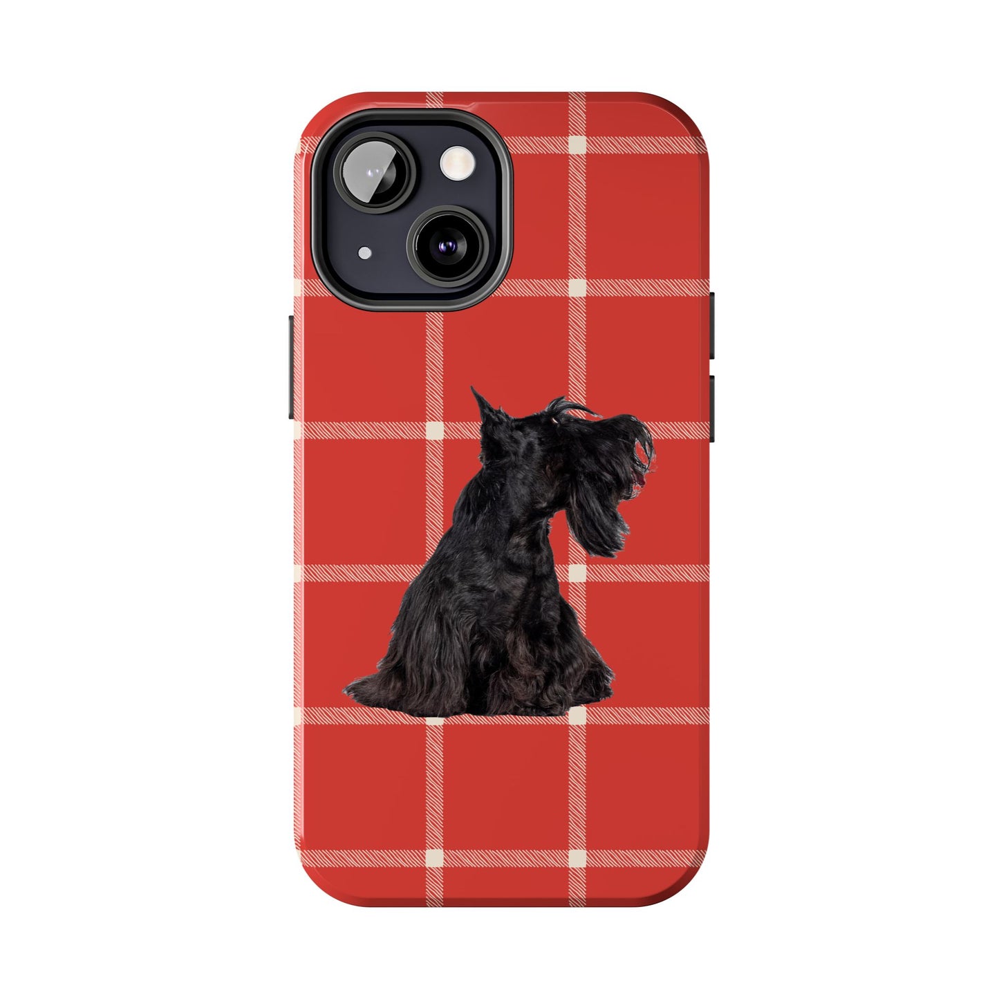 Scottish Terrier Phone Case, Tough Cases, Scottie Dog Phone Cover, Gift for Dog Lovers, Plaid Design