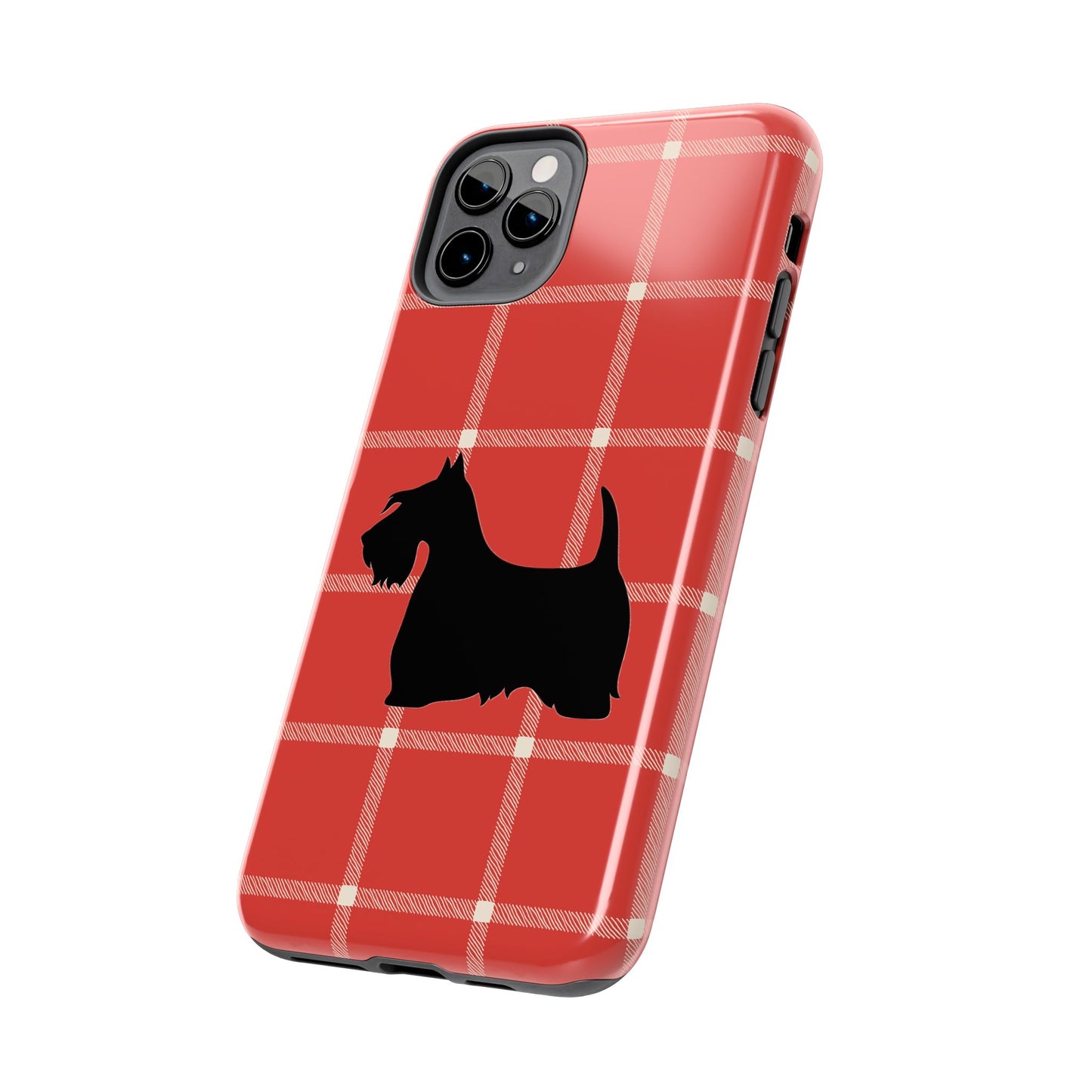 Scottish Terrier Phone Case, Tough Cases, Scottie Dog Phone Cover, Gift for Dog Lovers, Plaid Design