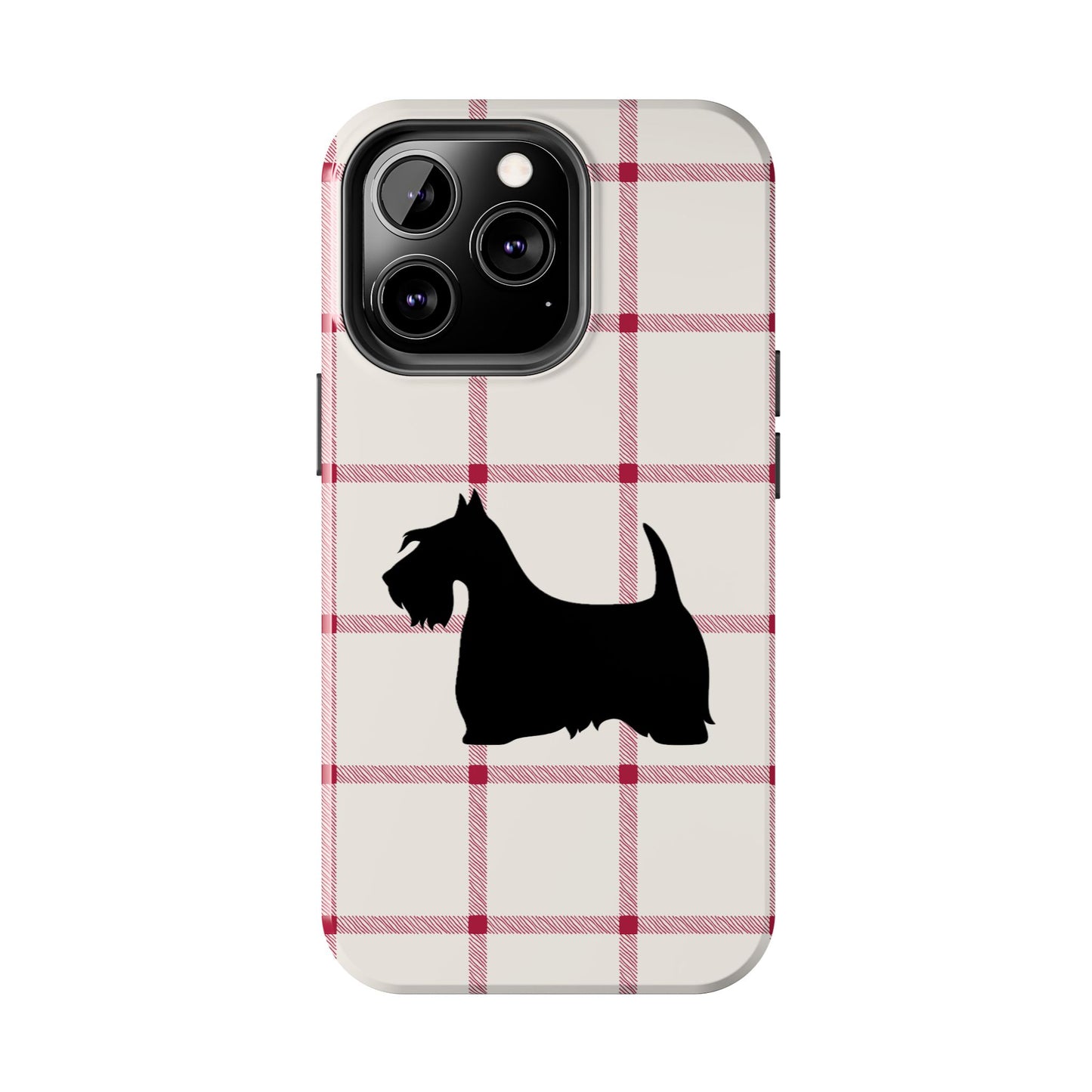 Scottish Terrier Phone Case, Tough Cases, Scottie Dog Phone Cover, Gift for Dog Lovers, Plaid Design