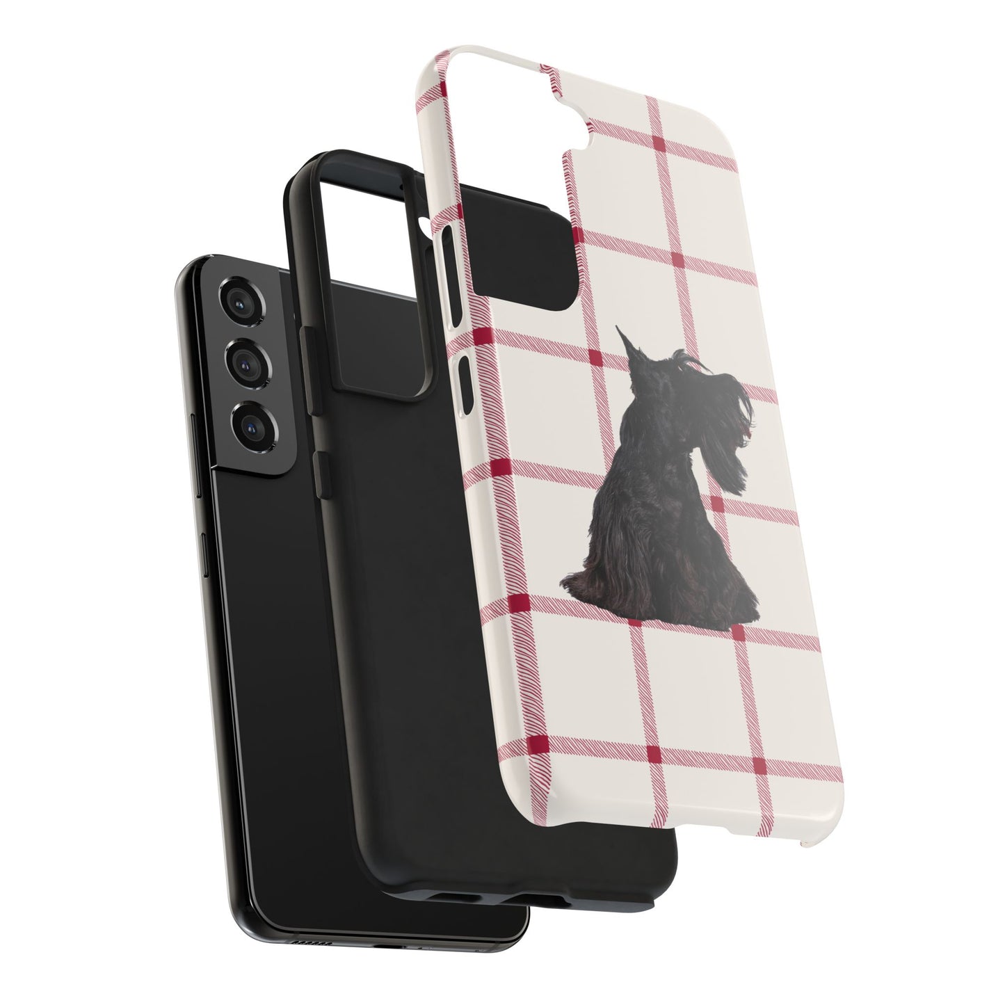 Scottish Terrier Phone Case, Tough Cases, Scottie Dog Phone Cover, Gift for Dog Lovers, Plaid Design