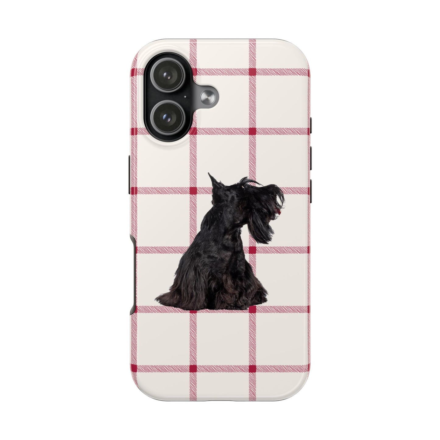 Scottish Terrier Phone Case, Tough Cases, Scottie Dog Phone Cover, Gift for Dog Lovers, Plaid Design