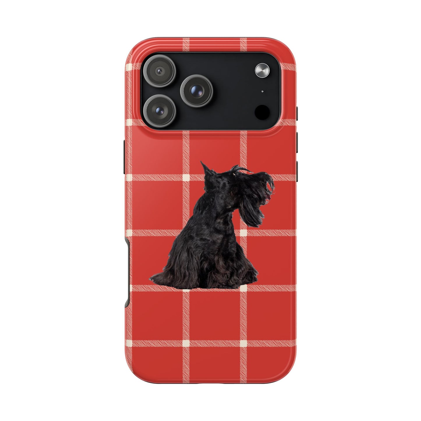 Scottish Terrier Phone Case, Tough Cases, Scottie Dog Phone Cover, Gift for Dog Lovers, Plaid Design