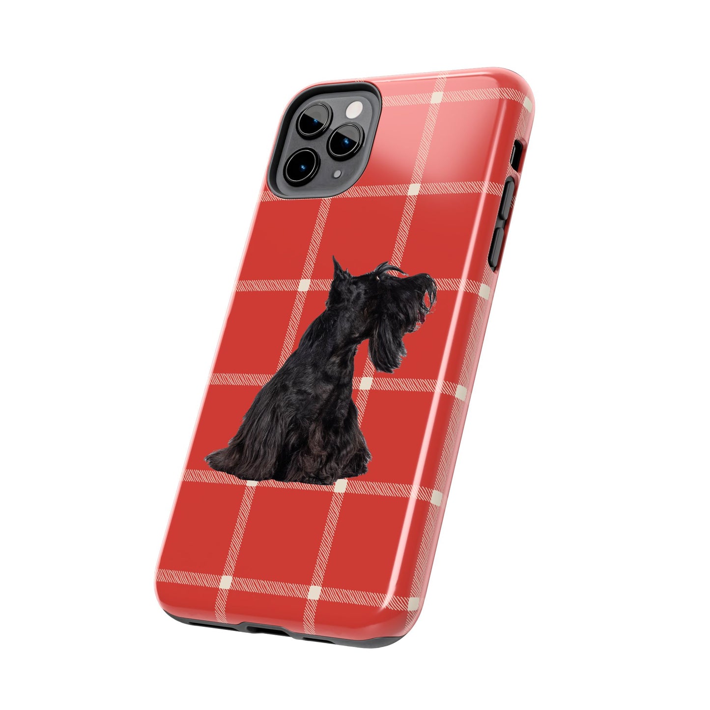 Scottish Terrier Phone Case, Tough Cases, Scottie Dog Phone Cover, Gift for Dog Lovers, Plaid Design