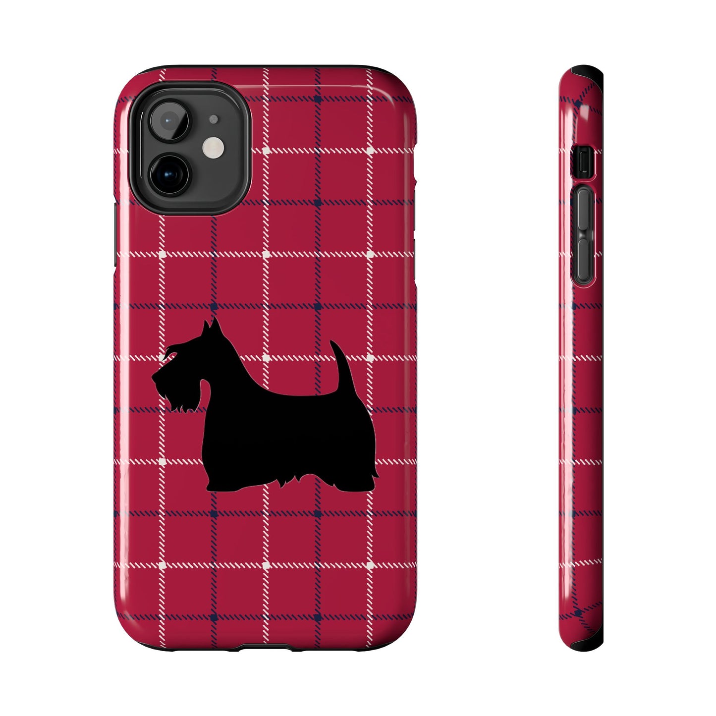Scottish Terrier Phone Case, Tough Cases, Scottie Dog Phone Cover, Gift for Dog Lovers, Plaid Design