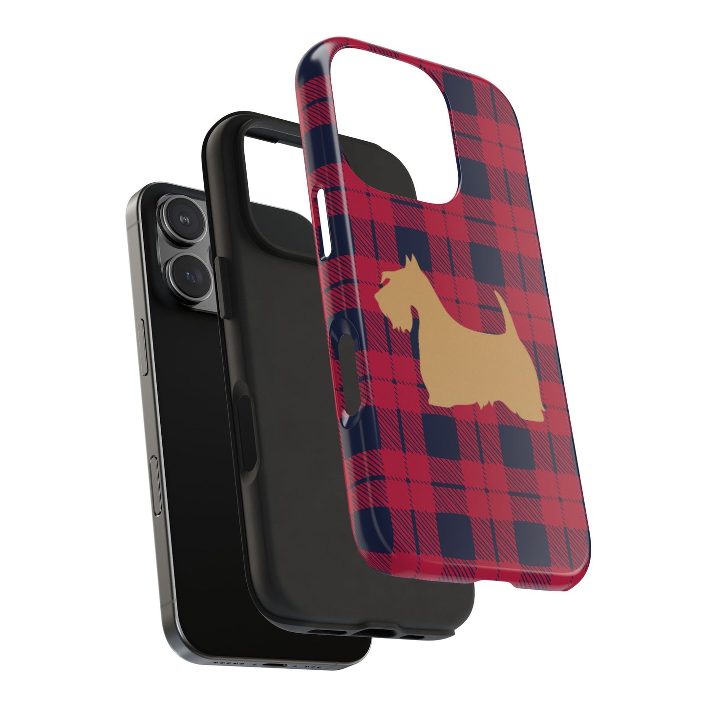 Scottish Terrier Phone Case, Tough Cases, Scottie Dog Phone Cover, Gift for Dog Lovers, Plaid Design