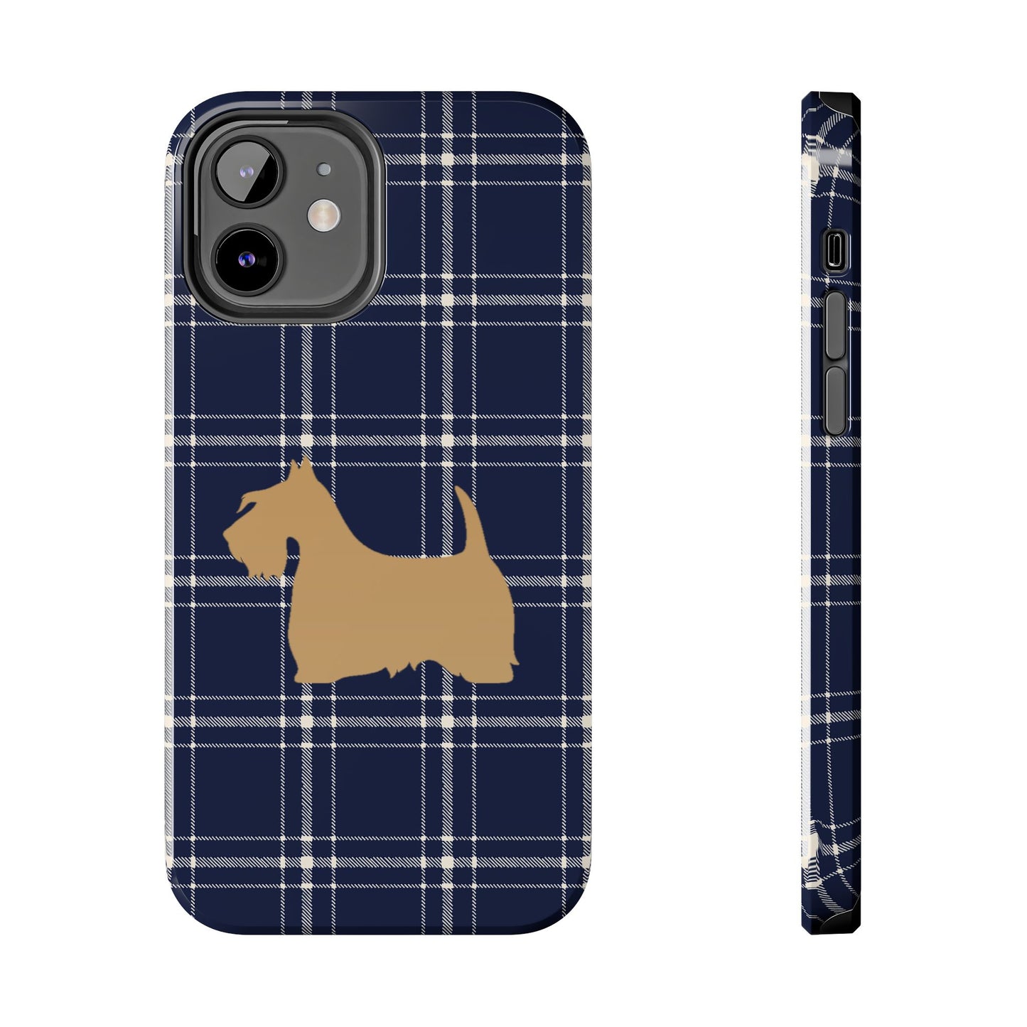 Scottish Terrier Phone Case, Tough Cases, Scottie Dog Phone Cover, Gift for Dog Lovers, Plaid Design