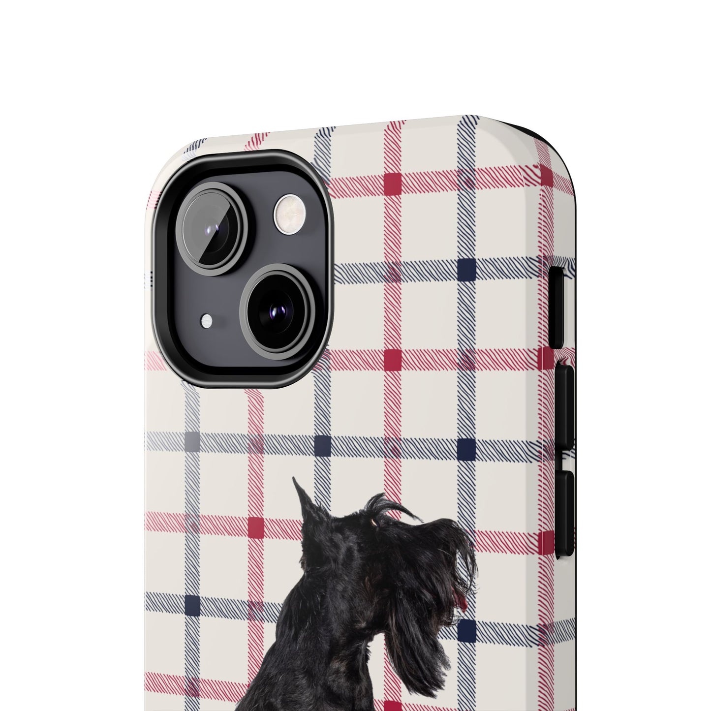 Scottish Terrier Phone Case, Tough Cases, Scottie Dog Phone Cover, Gift for Dog Lovers, Plaid Design