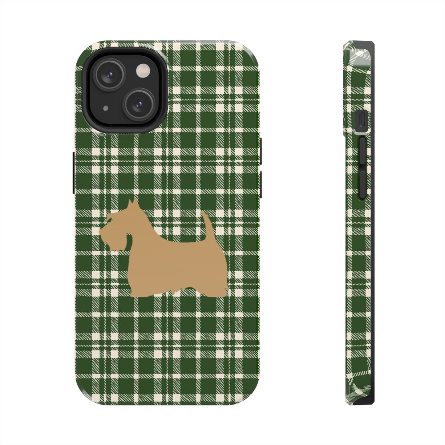 Scottish Terrier Phone Case, Tough Cases, Scottie Dog Phone Cover, Gift for Dog Lovers, Plaid Design