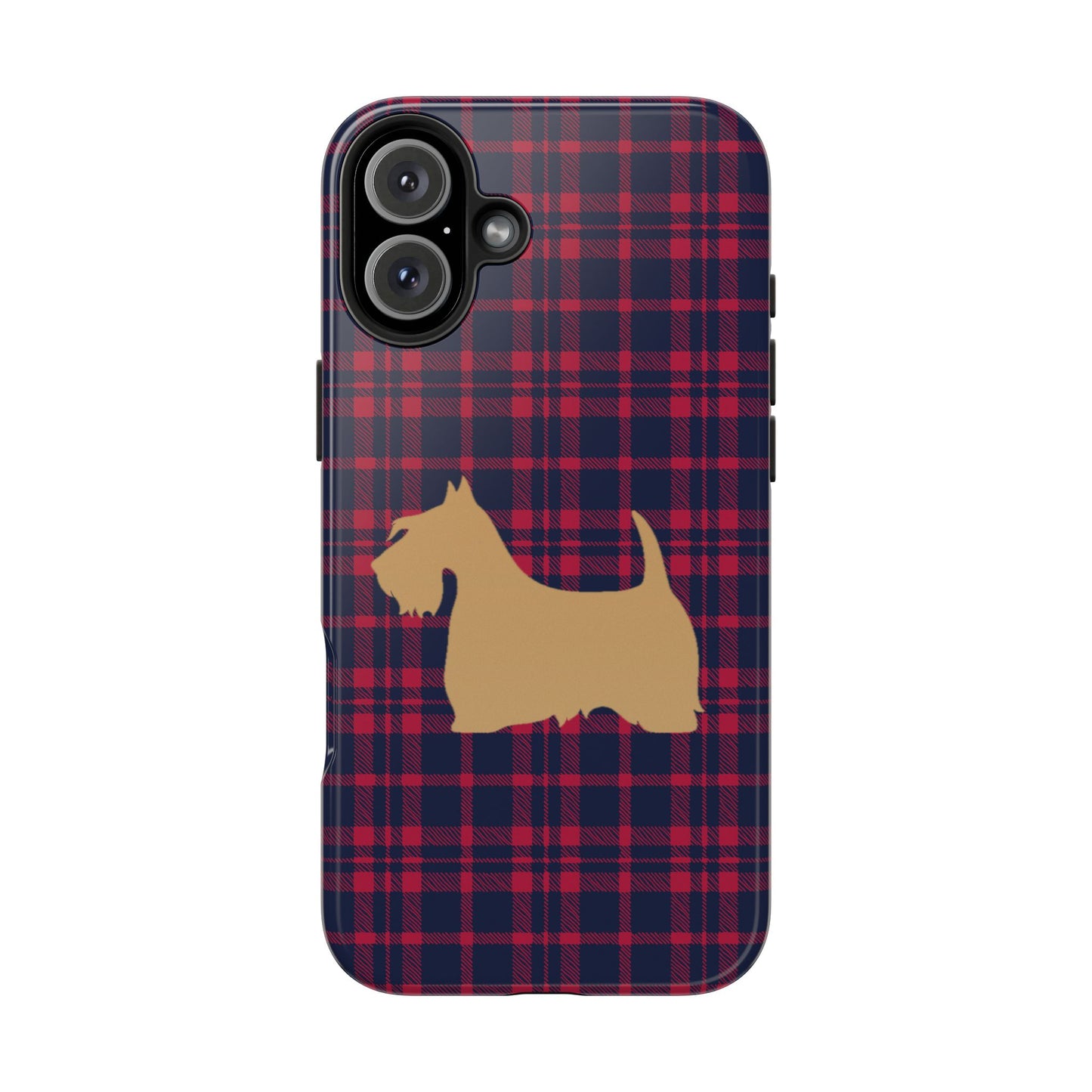 Scottish Terrier Phone Case, Tough Cases, Scottie Dog Phone Cover, Gift for Dog Lovers, Plaid Design