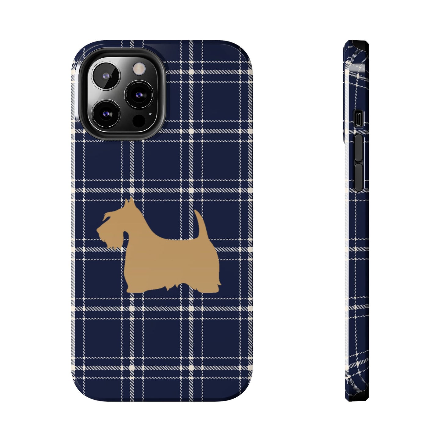 Scottish Terrier Phone Case, Tough Cases, Scottie Dog Phone Cover, Gift for Dog Lovers, Plaid Design