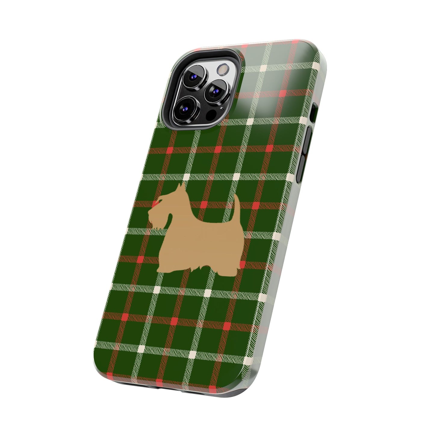 Scottish Terrier Phone Case, Tough Cases, Scottie Dog Phone Cover, Gift for Dog Lovers, Plaid Design
