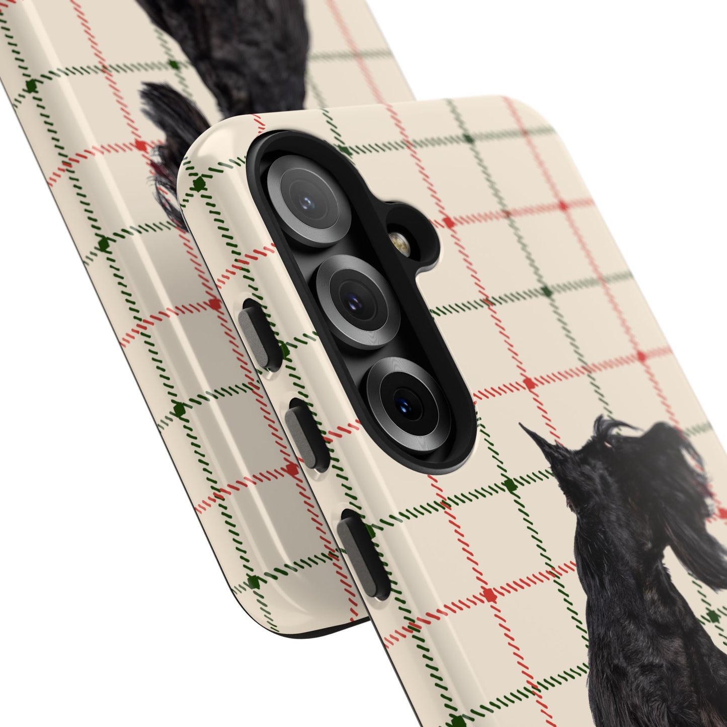 Scottish Terrier Phone Case, Tough Cases, Scottie Dog Phone Cover, Gift for Dog Lovers, Plaid Design
