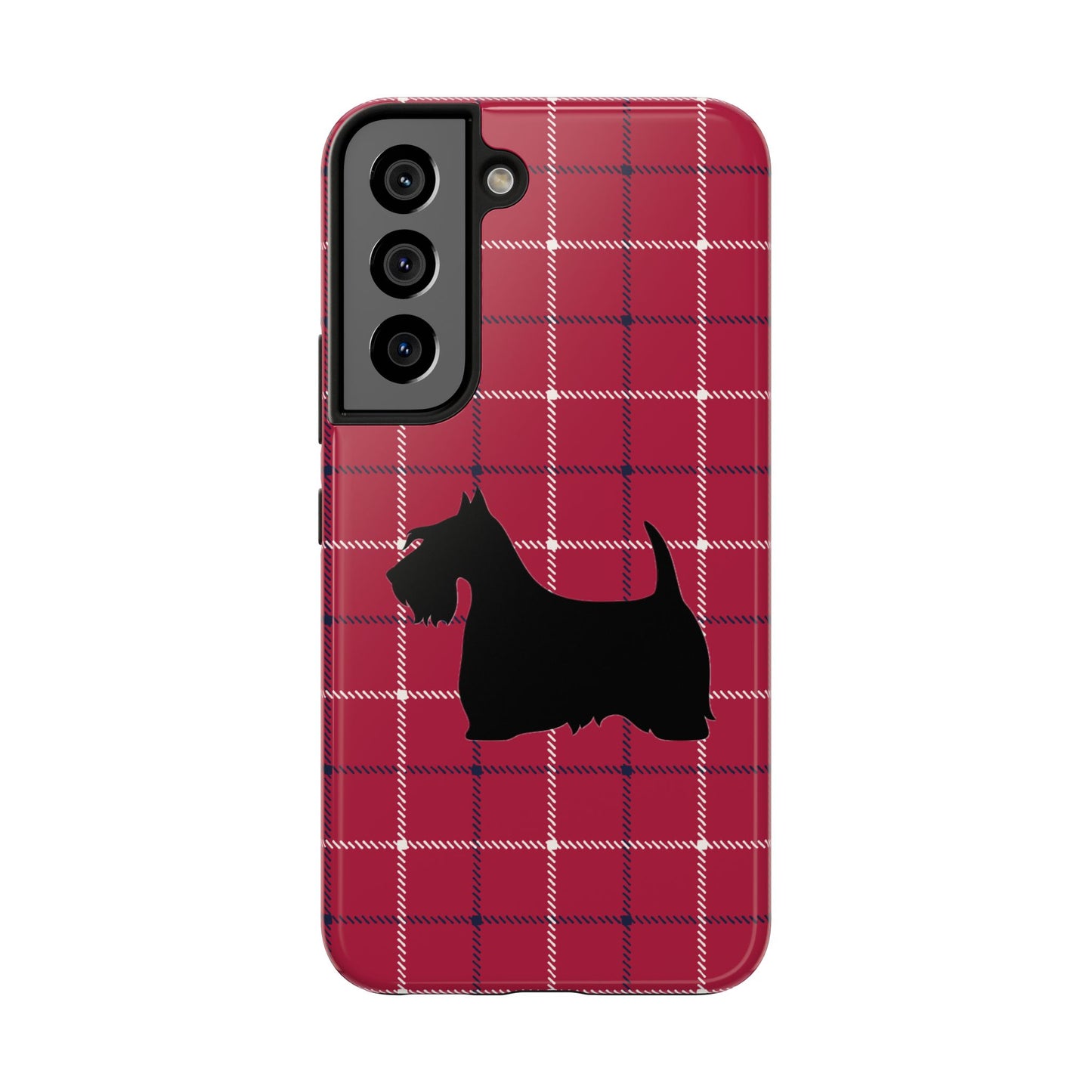 Scottish Terrier Phone Case, Tough Cases, Scottie Dog Phone Cover, Gift for Dog Lovers, Plaid Design