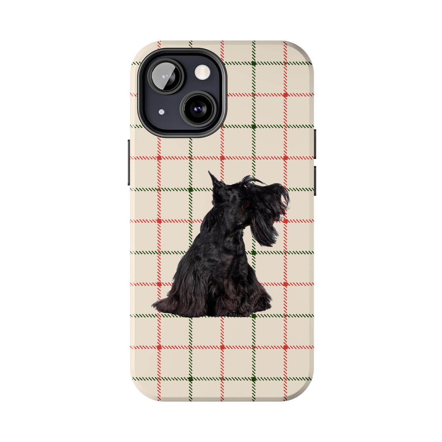 Scottish Terrier Phone Case, Tough Cases, Scottie Dog Phone Cover, Gift for Dog Lovers, Plaid Design