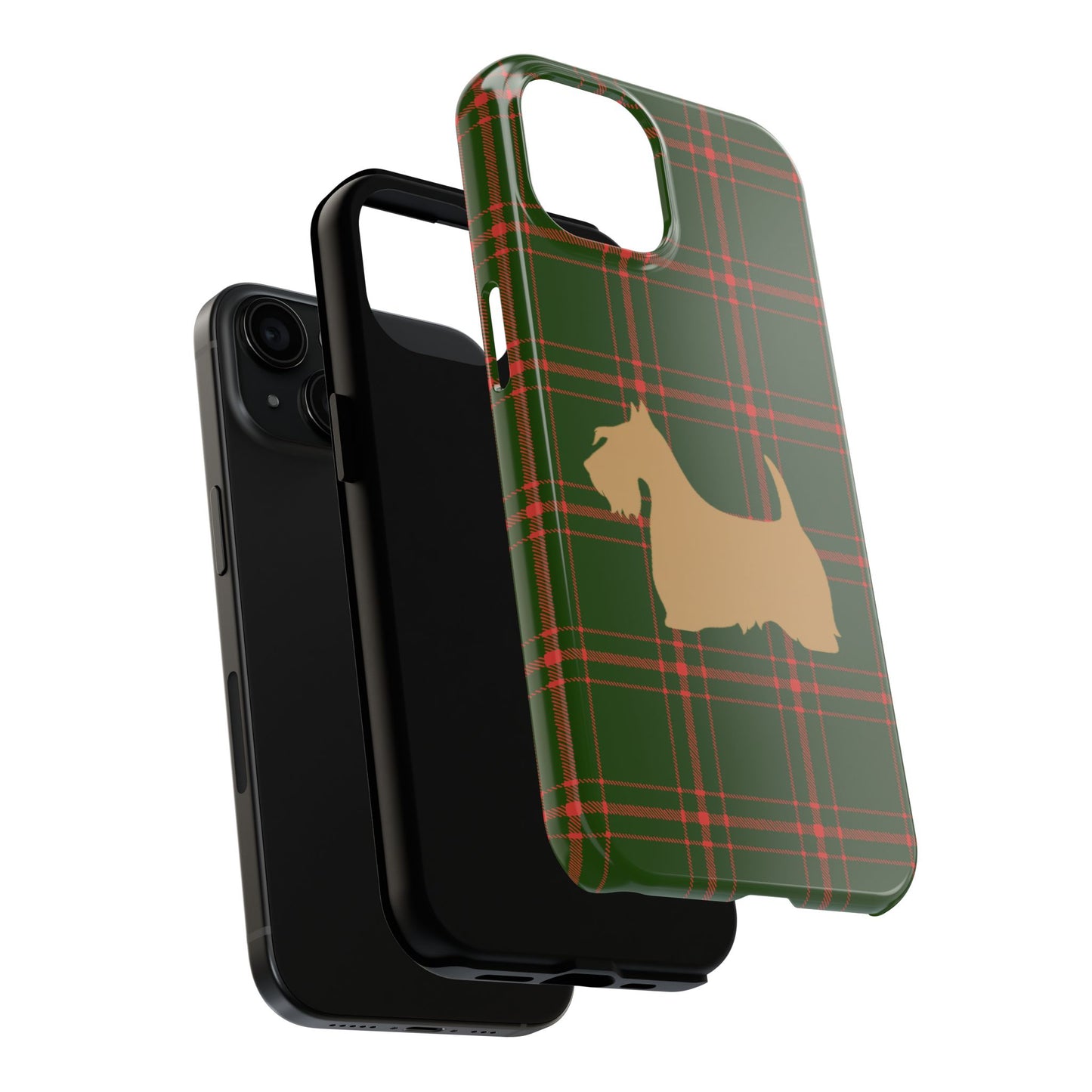 Scottish Terrier Phone Case, Tough Cases, Scottie Dog Phone Cover, Gift for Dog Lovers, Plaid Design