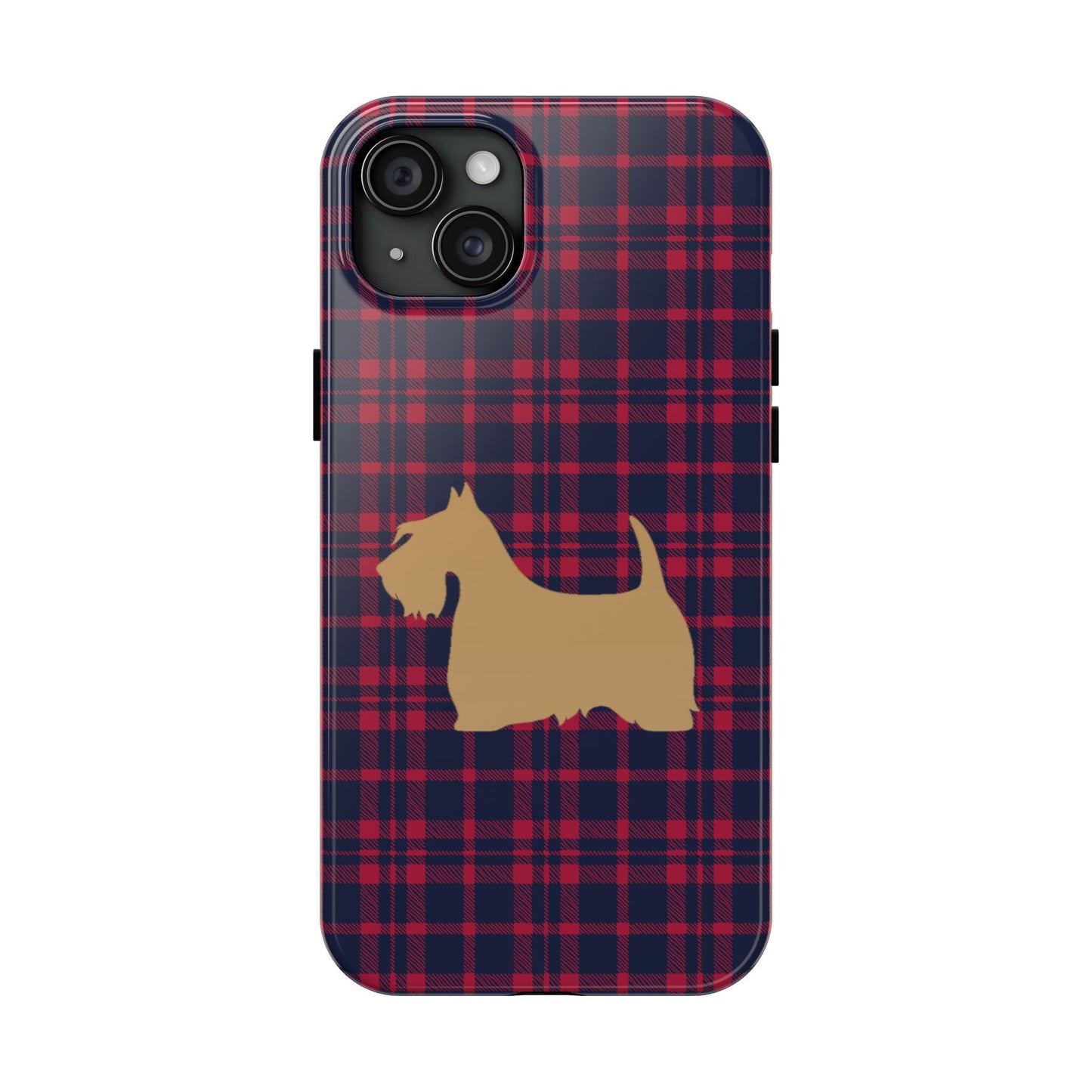 Scottish Terrier Phone Case, Tough Cases, Scottie Dog Phone Cover, Gift for Dog Lovers, Plaid Design
